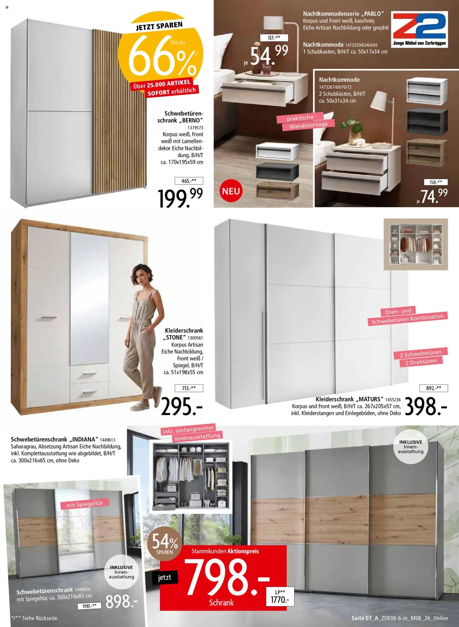 Zurbrüggen Mitnahme Möbel – gültig ab 13.06.2026 | Seite: 11 | Produkte: Kleiderschrank, Schwebetürenschrank, Schrank