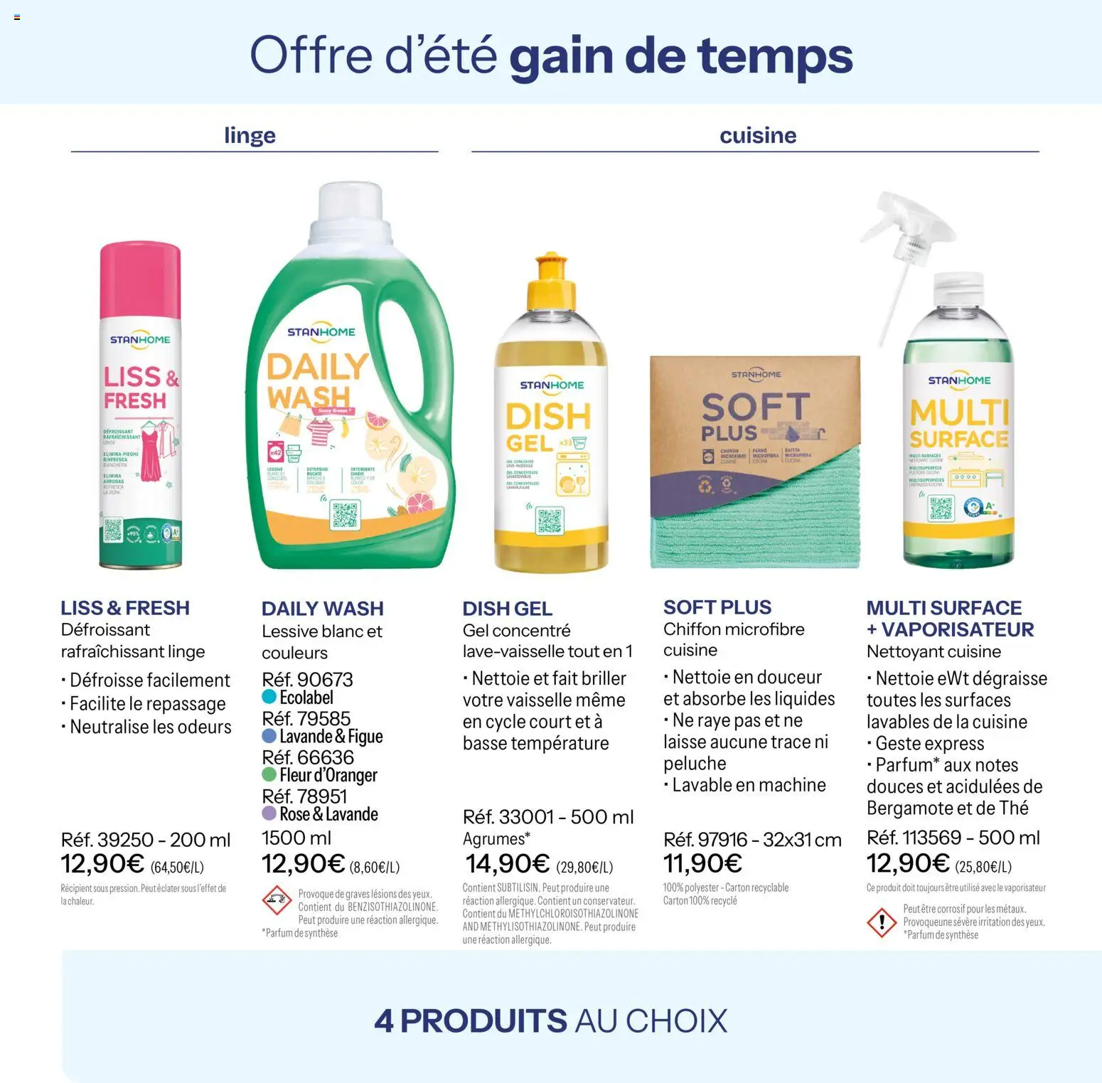 {H1} | Page: 6 | Produits: Peluche, Sel, Vaporisateur, Lessive