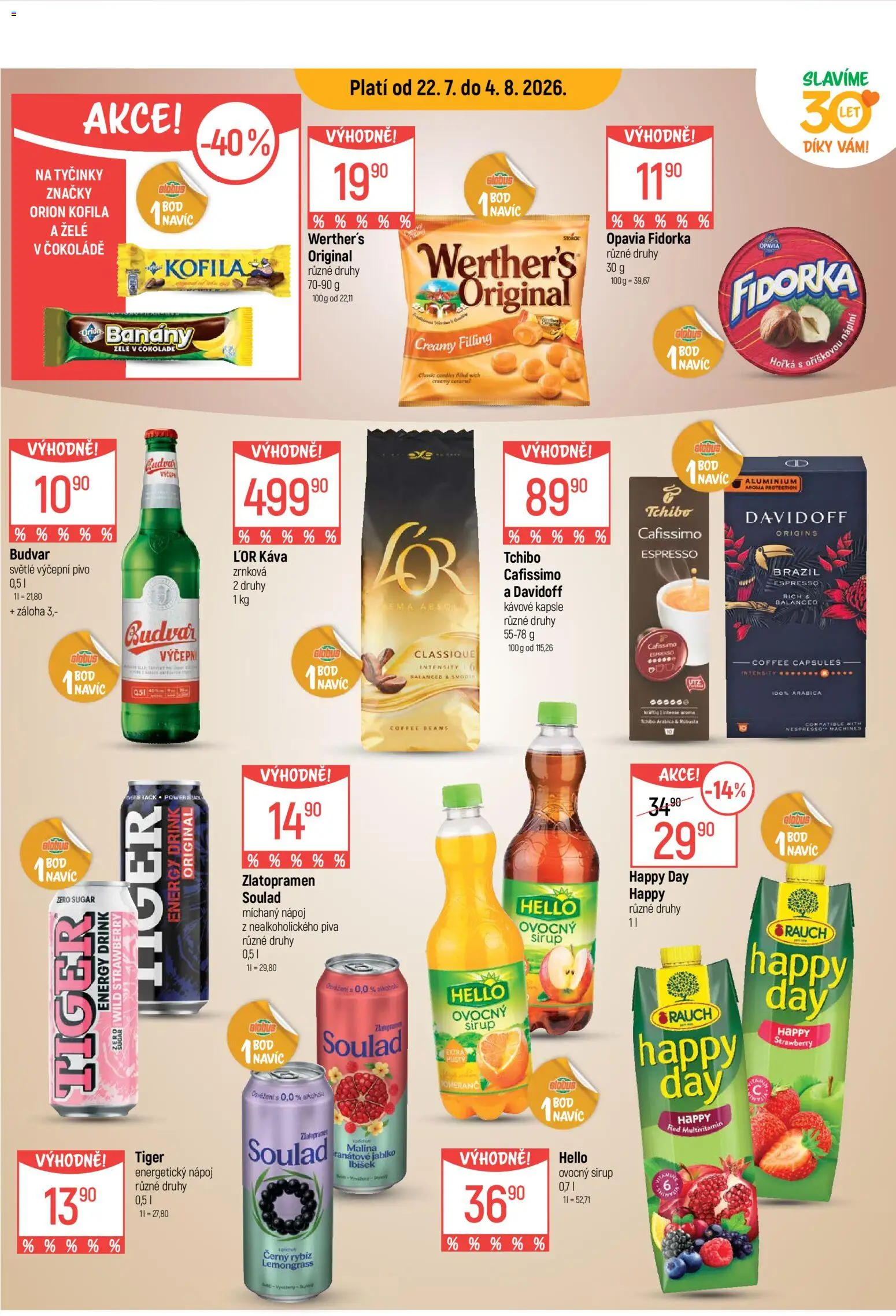 Globus leták od 22.07.2026 | Strana: 12 | Produkty: Pivo, Kávové kapsle, Kapsle, Ovocný sirup