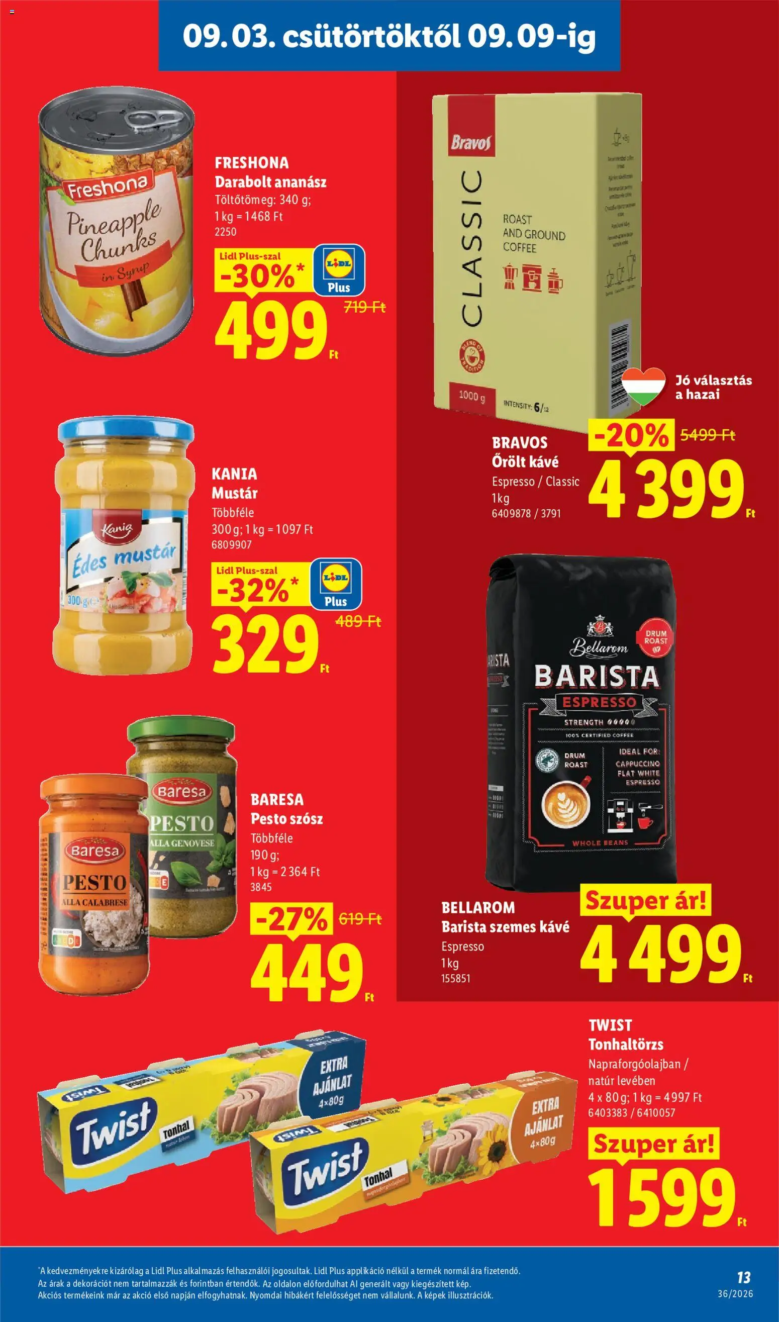 Lidl akciós ujság - amely érvényes a következő dátumtól: 2026.09.03. | Oldal: 13