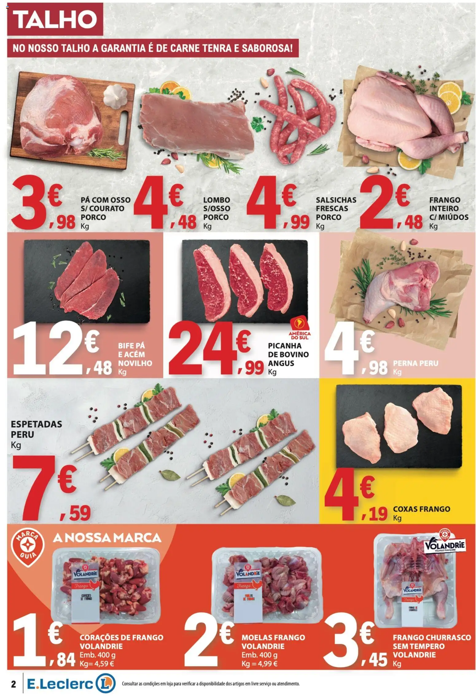 E.Leclerc folheto │ válido de 16/07/2026 | Página: 2 | Produtos: Frango, Peru, Carne, Moelas