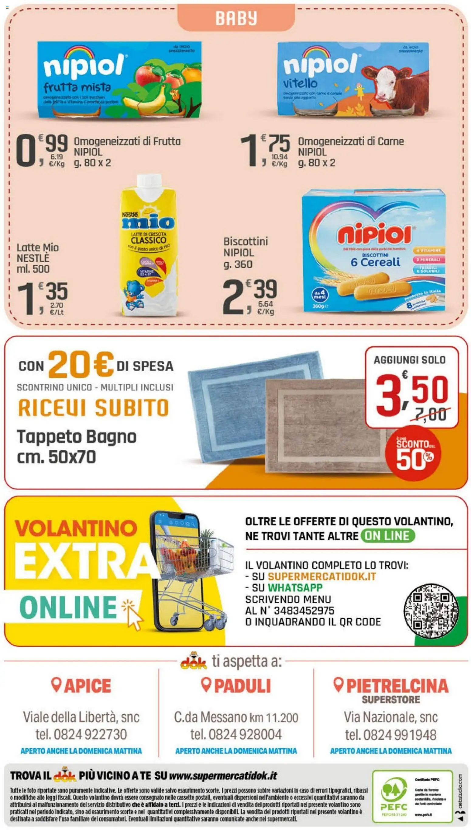 Volantino DOK del 20/08/2026 | Pagina: 20 | Prodotti: Cereali, Latte, Vitello, Tappeto