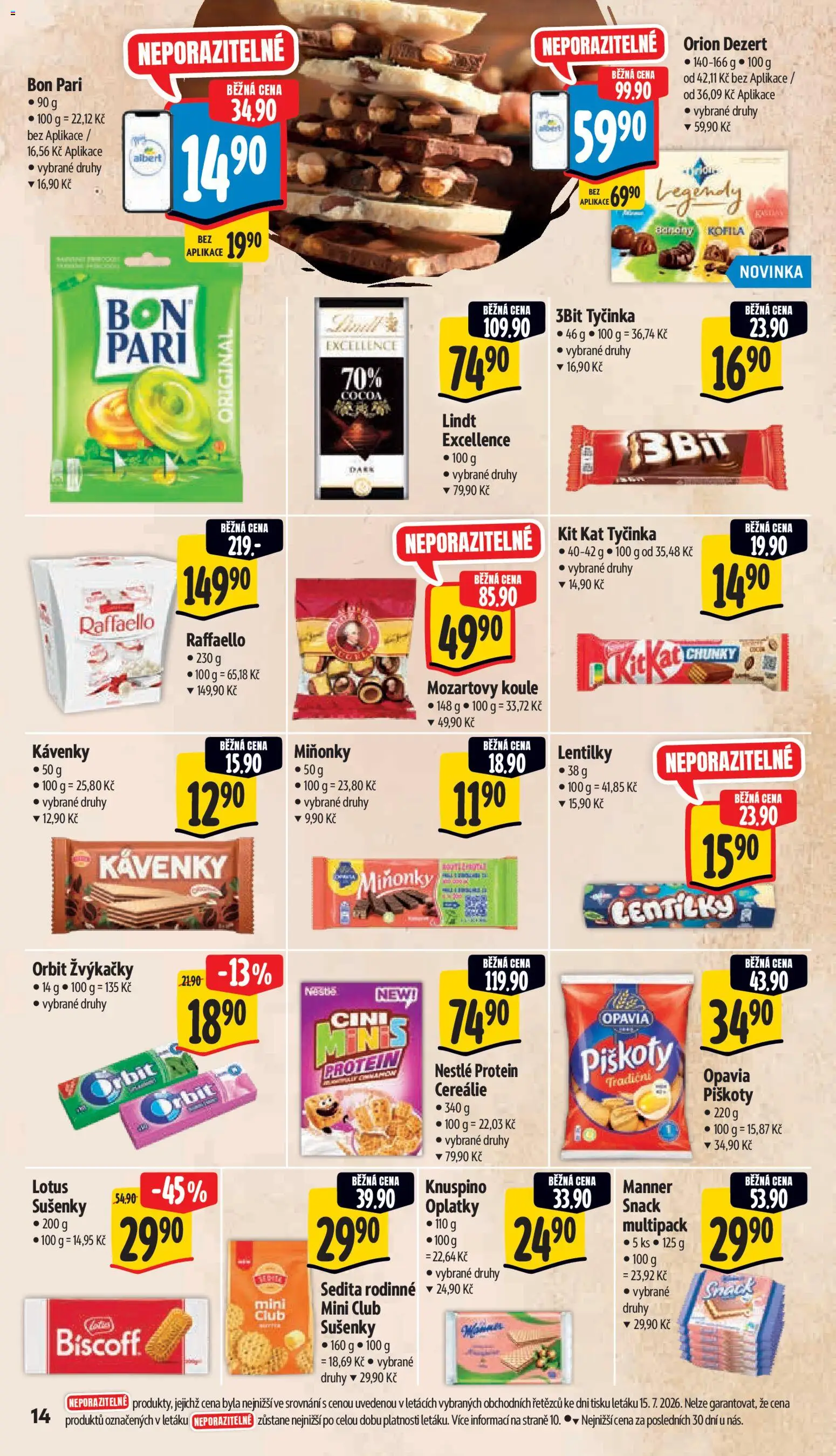 Albert leták - Hypermarket od 22.07.2026 | Strana: 24 | Produkty: Lotus sušenky, Tyčinka Kit Kat, Žvýkačky orbit, Protein