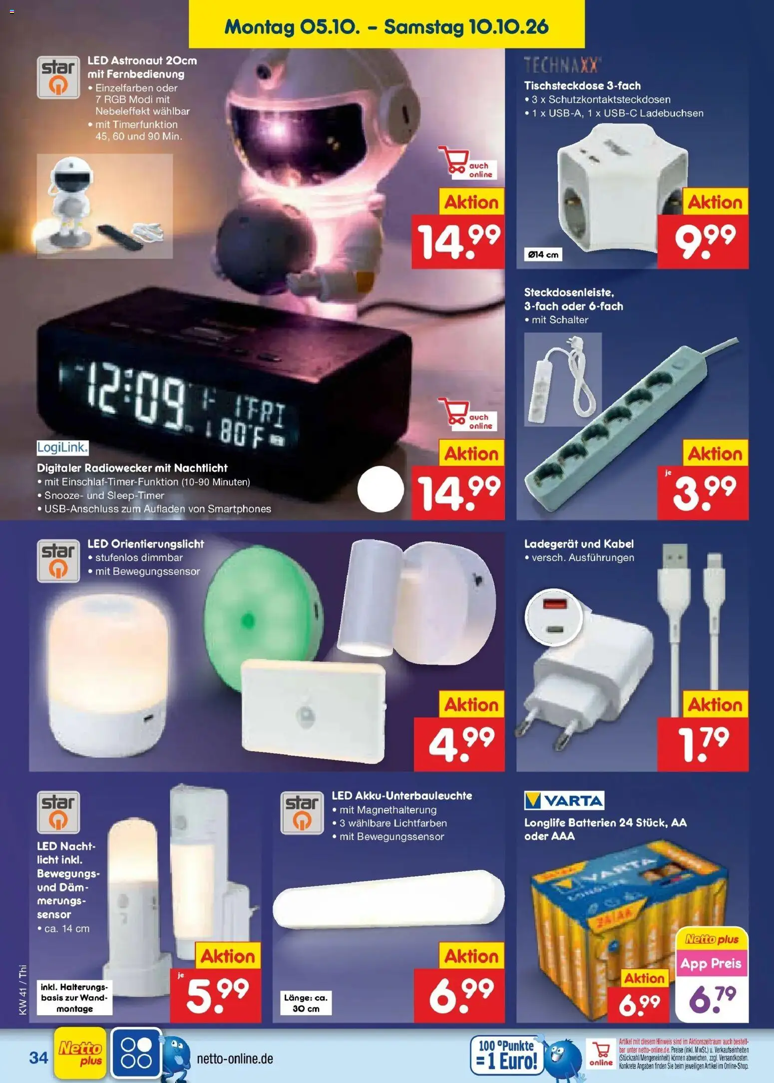 Netto Marken-Discount Prospekt Pirna – gültig ab 05.10.2026 | Seite: 42 | Produkte: Kabel, Batterien, Smartphones, Ladegerät