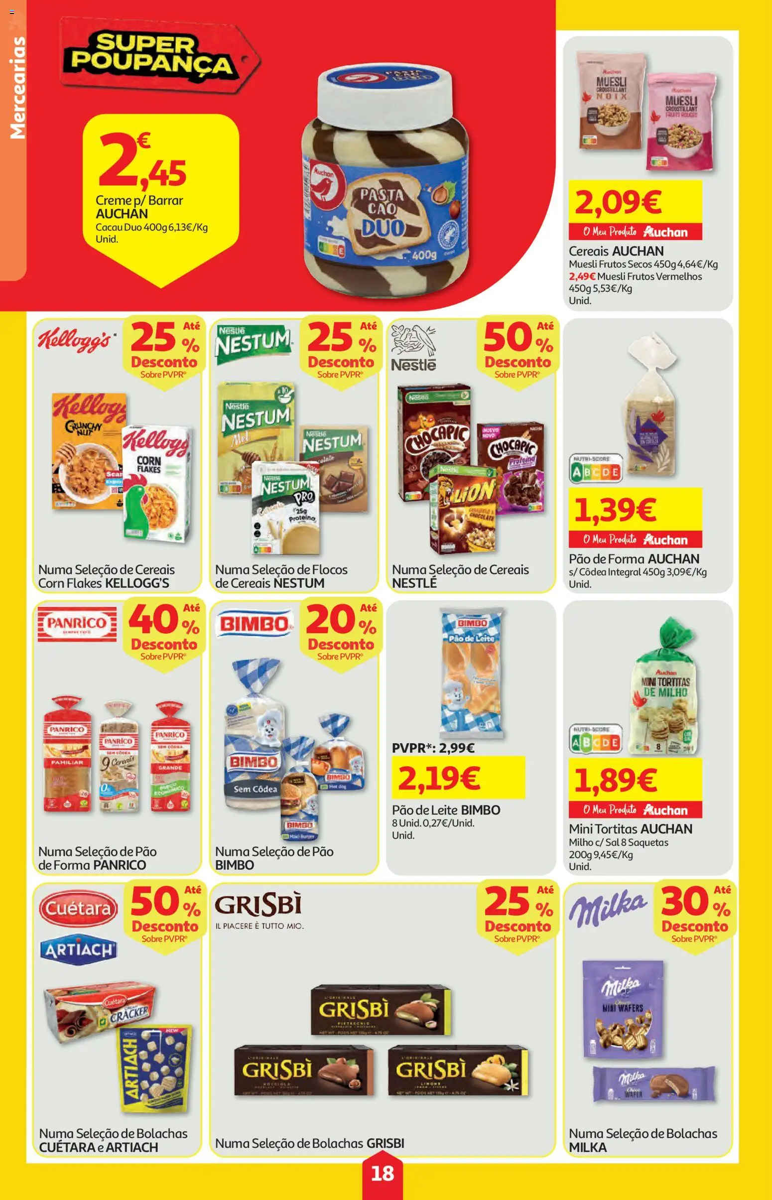 Auchan folheto │ válido de 28.05.2026 | Página: 18 | Produtos: Bolachas, Sal, Nestlé, Creme
