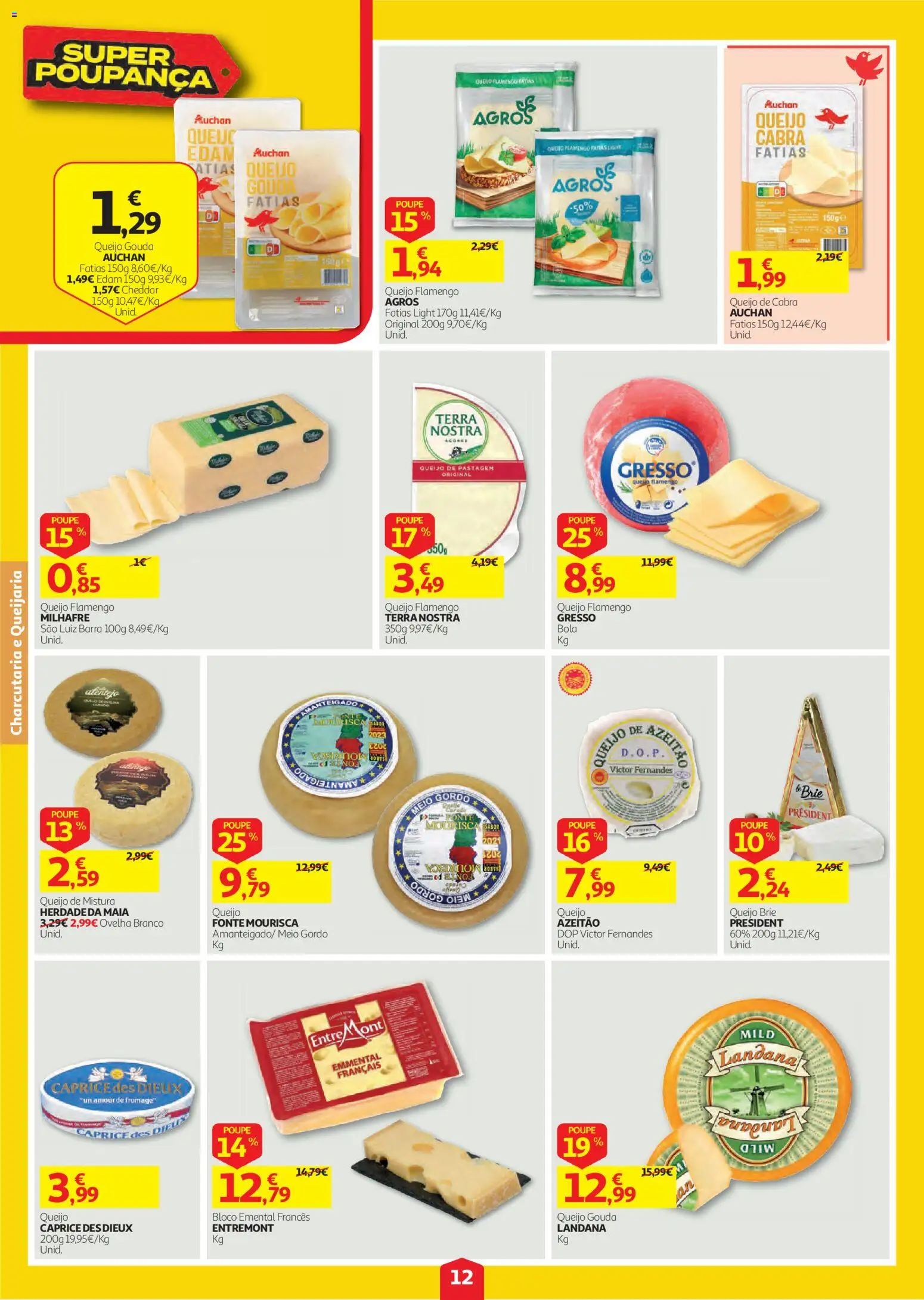 Auchan folheto │ válido de 08/10/2026 | Página: 12 | Produtos: Azeite, Queijo Gouda, Queijo, Cheddar