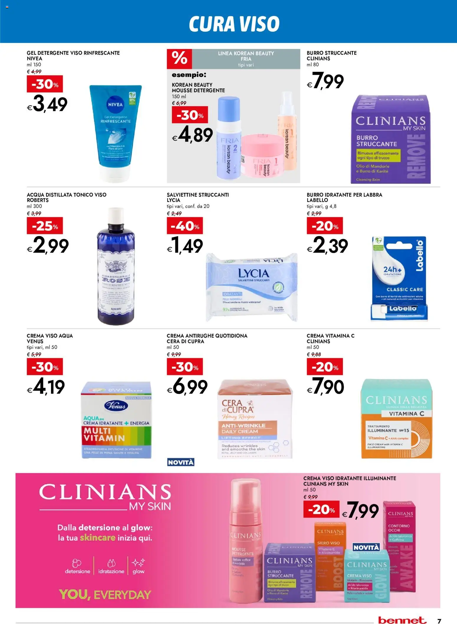 Volantino bennet del 11.06.2026 | Pagina: 7 | Prodotti: Crema, Olio, Burro, Trucco