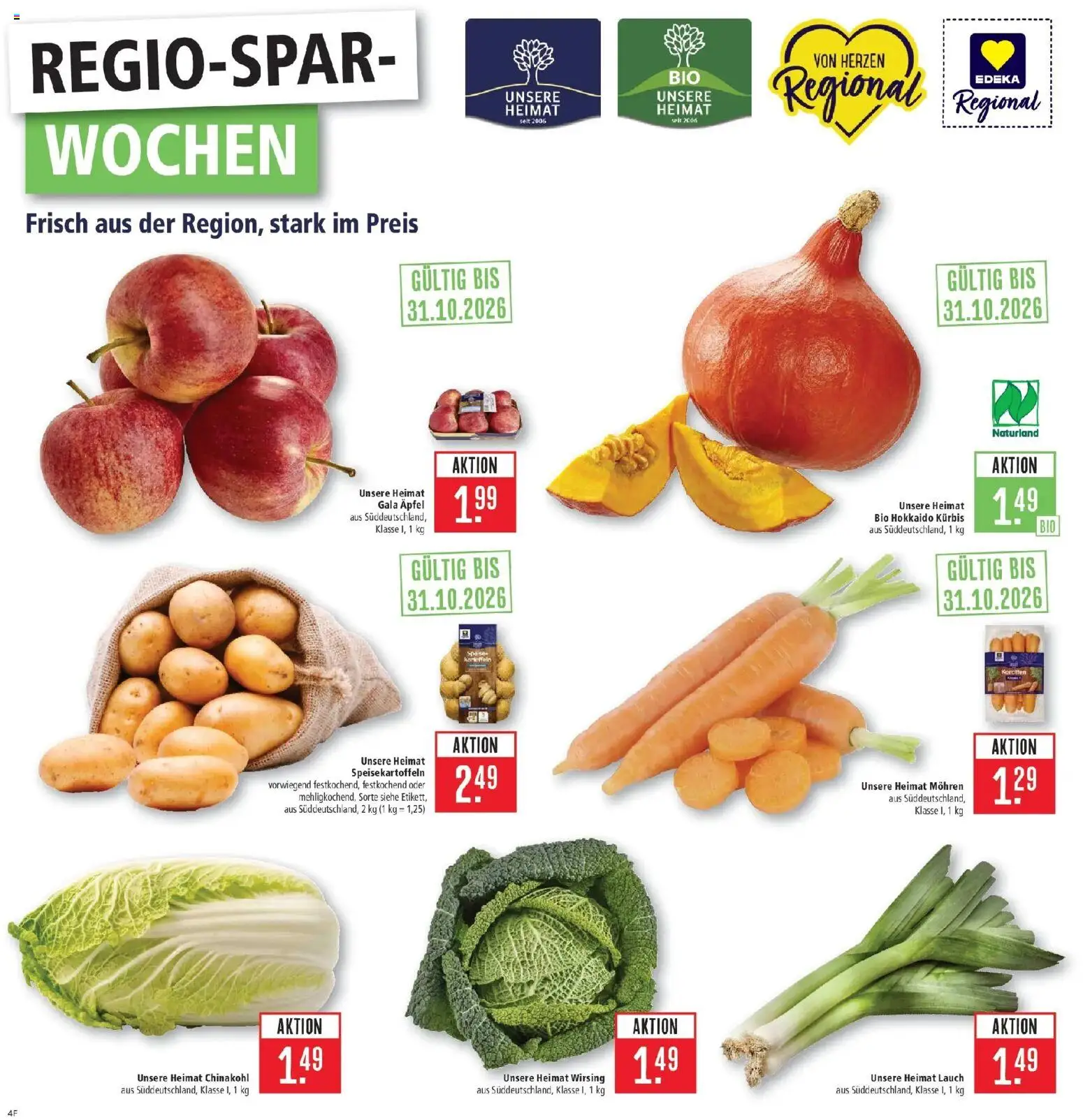 Marktkauf Prospekt Kirchheim (ab 26.10.2026) » Angebote online | Seite: 4 | Produkte: Mohren, Kürbis, Chinakohl, Lauch