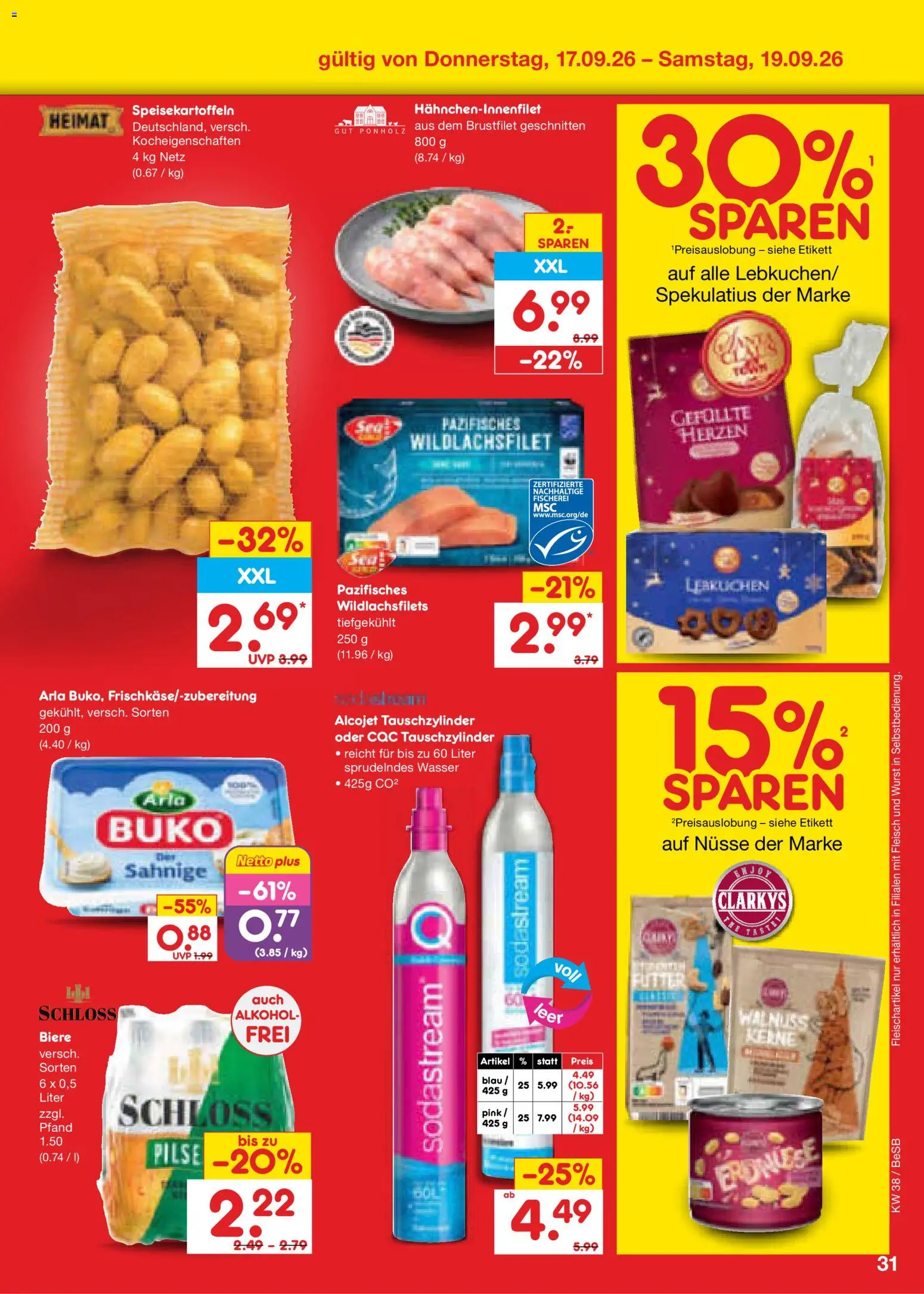 Netto Marken-Discount Prospekt – gültig ab 14.09.2026 | Seite: 43 | Produkte: Erdnüsse, Alkohol, Nüsse, Fleisch
