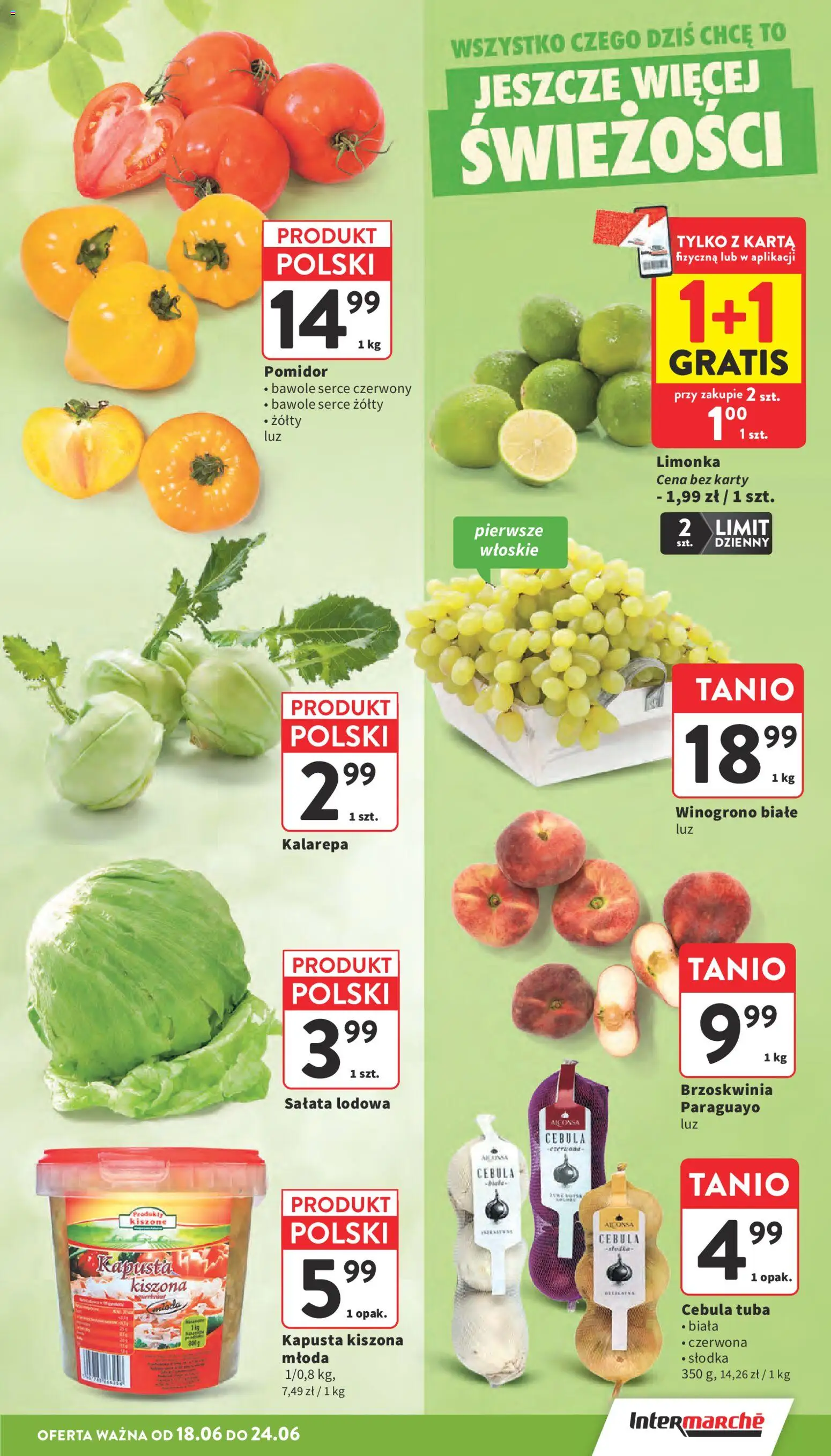 Intermarche gazetka od 18.06.2026 | Strona: 11 | Produkty: Karta, Limonka, Winogrono, Kalarepa