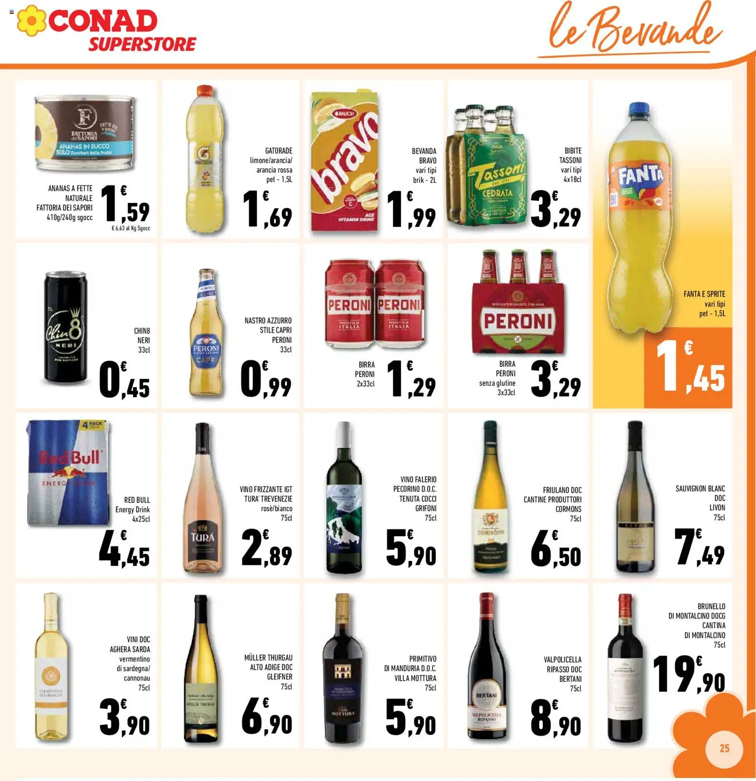 Volantino Conad del 04.06.2026 | Pagina: 25 | Prodotti: Succo, Ananas, Fanta, Arancia