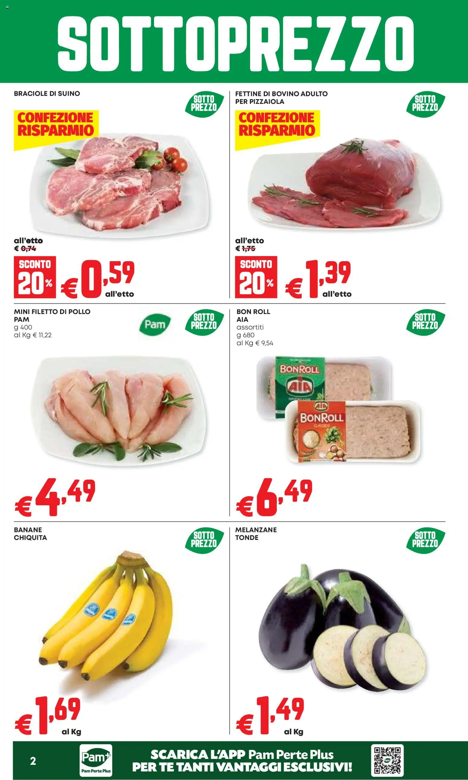 Volantino Panorama del 10/09/2026 | Pagina: 2 | Prodotti: Banane, Tè, Filetto, Melanzane