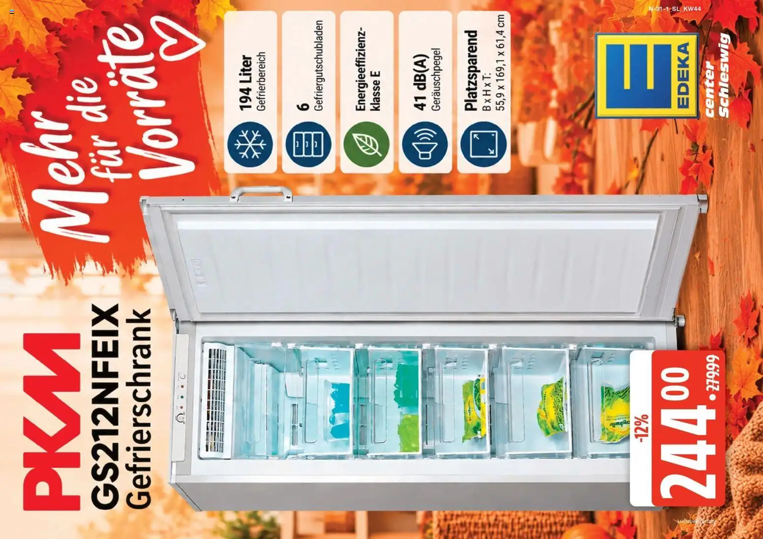Edeka Prospekt Schleswig (ab 26.10.2026) » Angebote Online | Seite: 31 | Produkte: Gefrierschrank