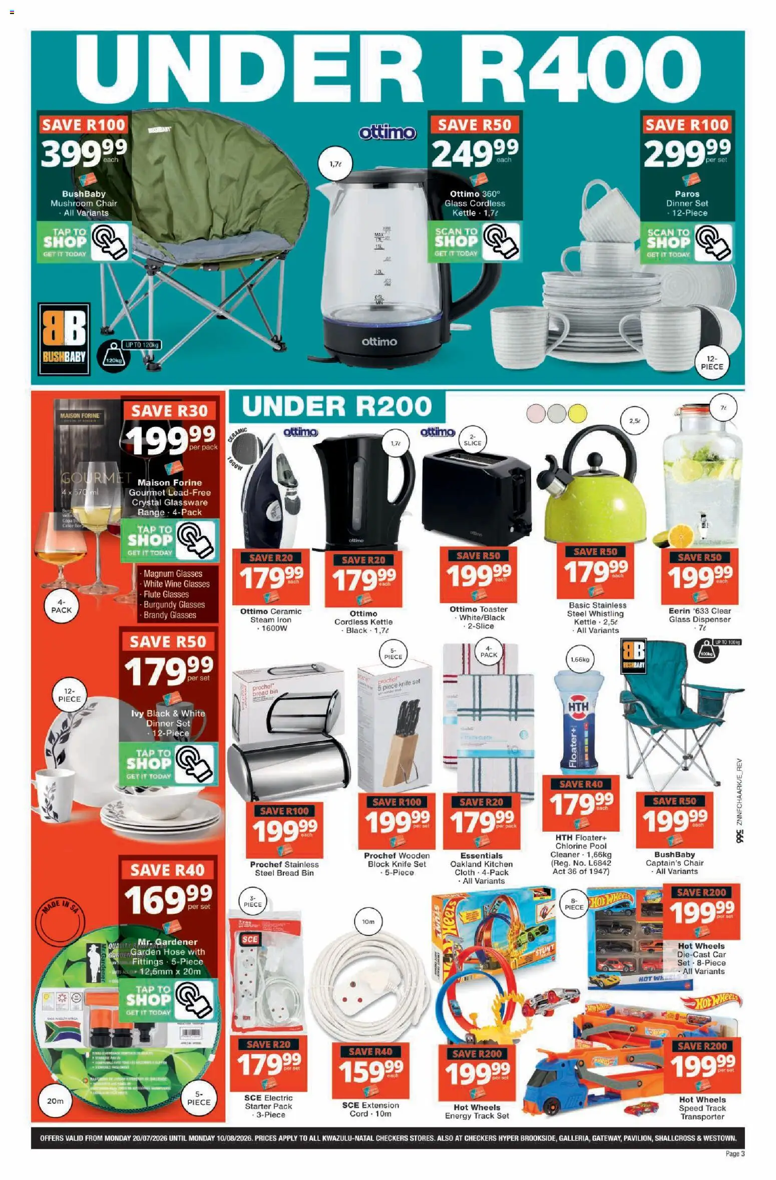 New Checkers catalogue – valid from 20/07/2026 | Page: 15 | Products: Knife set, Bread, Garden hose, Tap