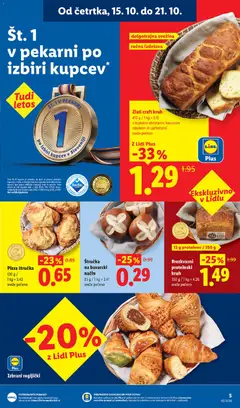 Lidl katalog akcije – veljaven od 15.10.2026 | Stran: 5 | Izdelki: Med, Štručka, Rogljički, Kruh