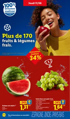 LIDL - Prévisualisation de Pastèque sans pépins, A whole and sliced seedless watermelon with water splashes. valide à partir de 11.06.2026 | Page: 2