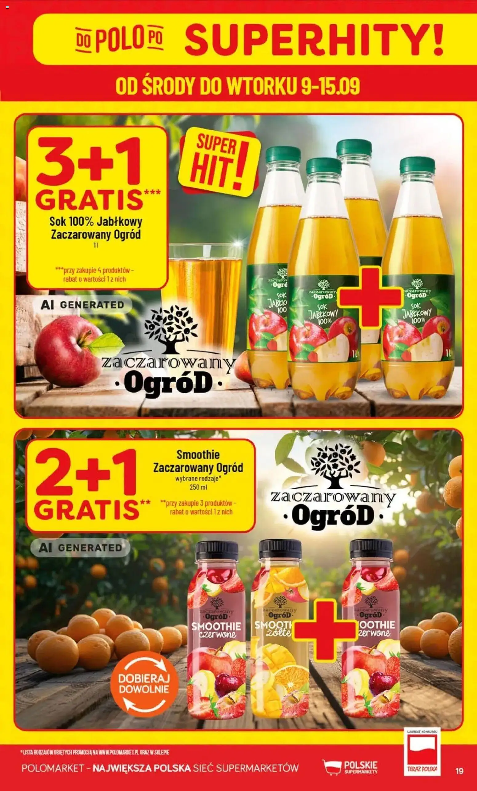 Nowa POLOmarket gazetka od jutra 09.09.2026 | Strona: 19 | Produkty: Smoothie, Sok