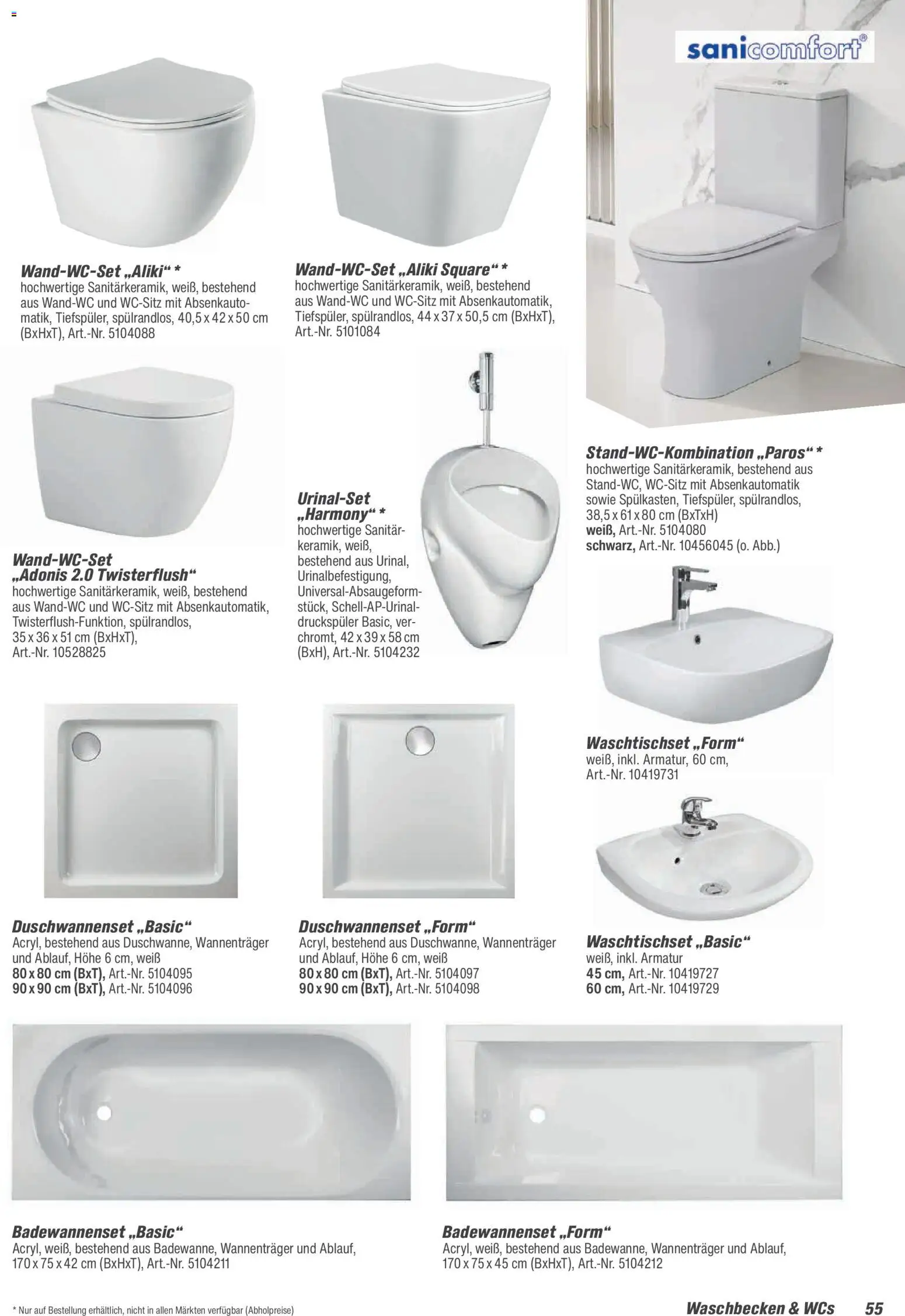 Toom Baumarkt Bad, Sanitär & Zubehör 2026 – gültig ab 01.01.2026 | Seite: 55 | Produkte: Waschbecken, Armatur