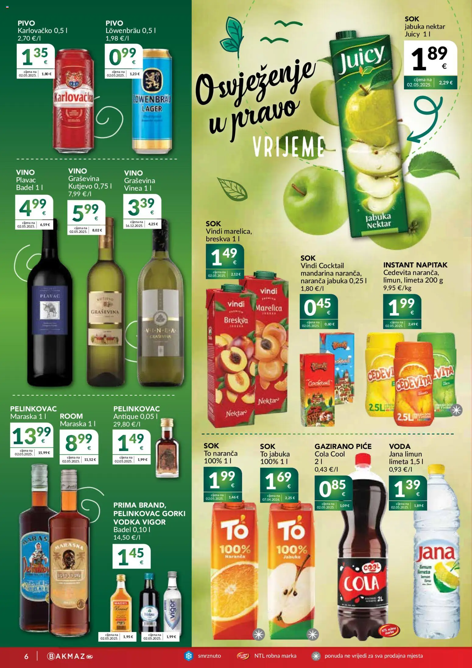 Bakmaz katalog | vrijedi od 21.10.2026 | Stranica: 6 | Proizvodi: Mandarina, Vino, Nektar, Breskva