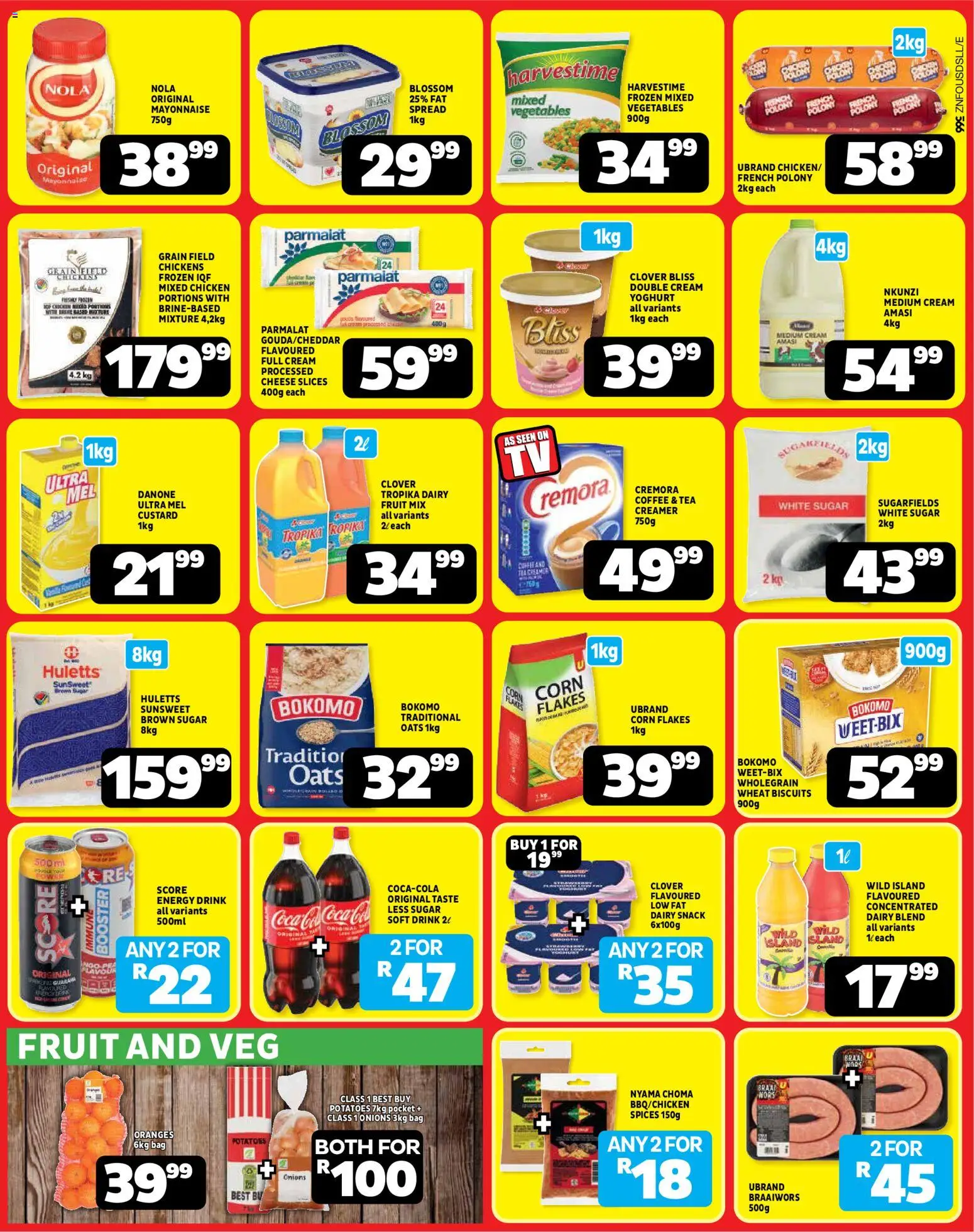 New Usave catalogue – valid from 22/06/2026 | Page: 3 | Products: Custard, Chicken, Spices, Vegetables