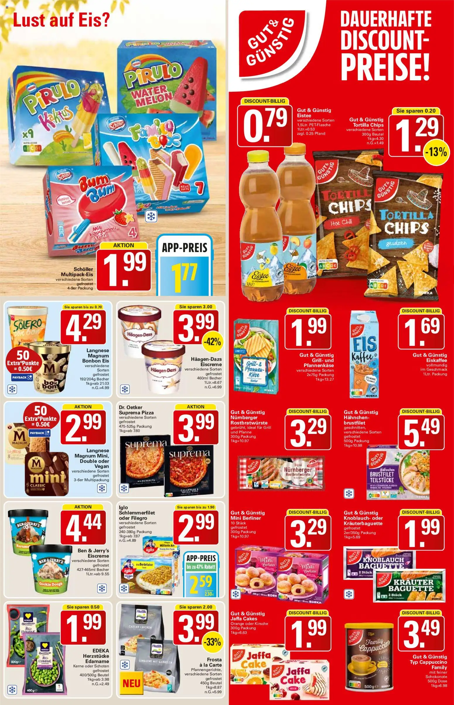 WEZ Prospekt – gültig ab 08.06.2026 | Seite: 13 | Produkte: Iglo, Baguette, Eiscreme, Chips
