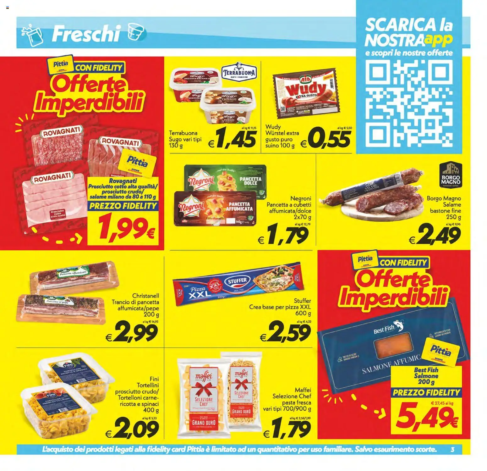 Volantino SuperConveniente del 09.06.2026 | Pagina: 3 | Prodotti: Pizza, Salmone, Suino, Pasta