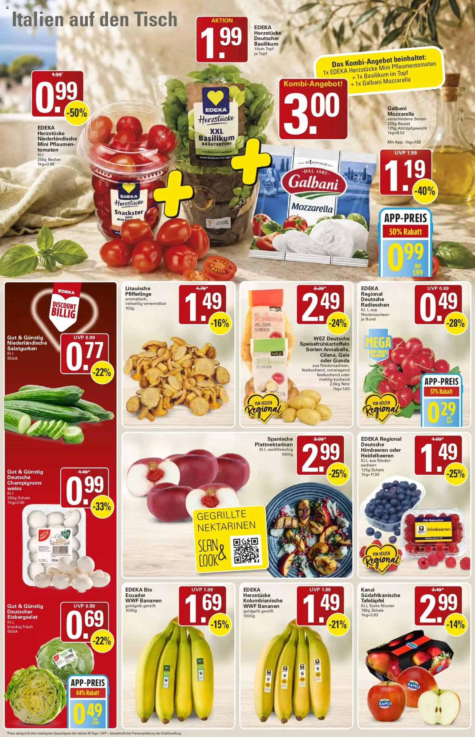 WEZ Prospekt – gültig ab 03.08.2026 | Seite: 2 | Produkte: Nektarinen, Tomaten, Heidelbeeren, Champignons