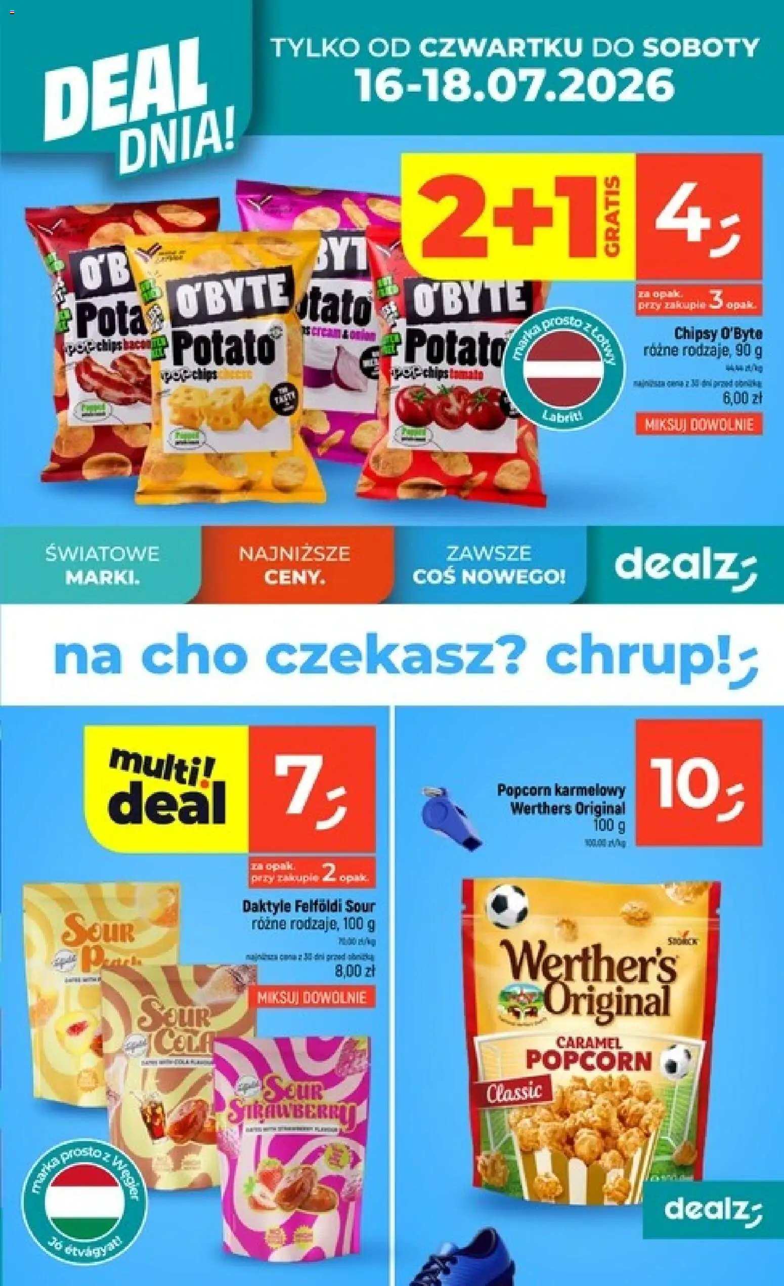 Dealz gazetka od 16.07.2026 | Strona: 29 | Produkty: Daktyle, Chipsy, Por, Popcorn