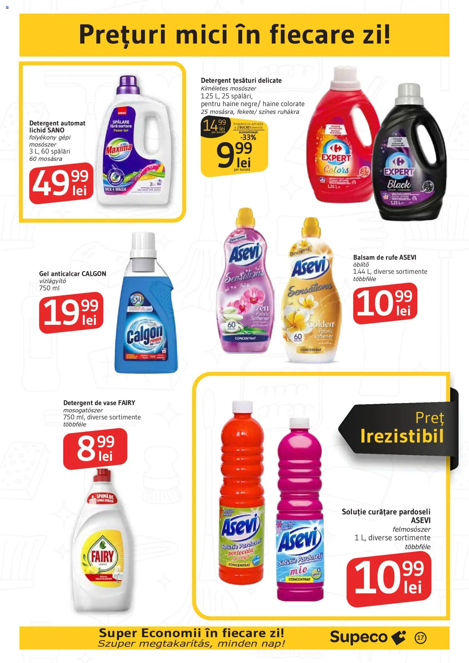 Noul catalog Supeco – valabil de la 11.06.2026 | Pagină: 17 | Produse: Detergent de vase, Kedi Ödül Oyuncakları, Balsam, Haine
