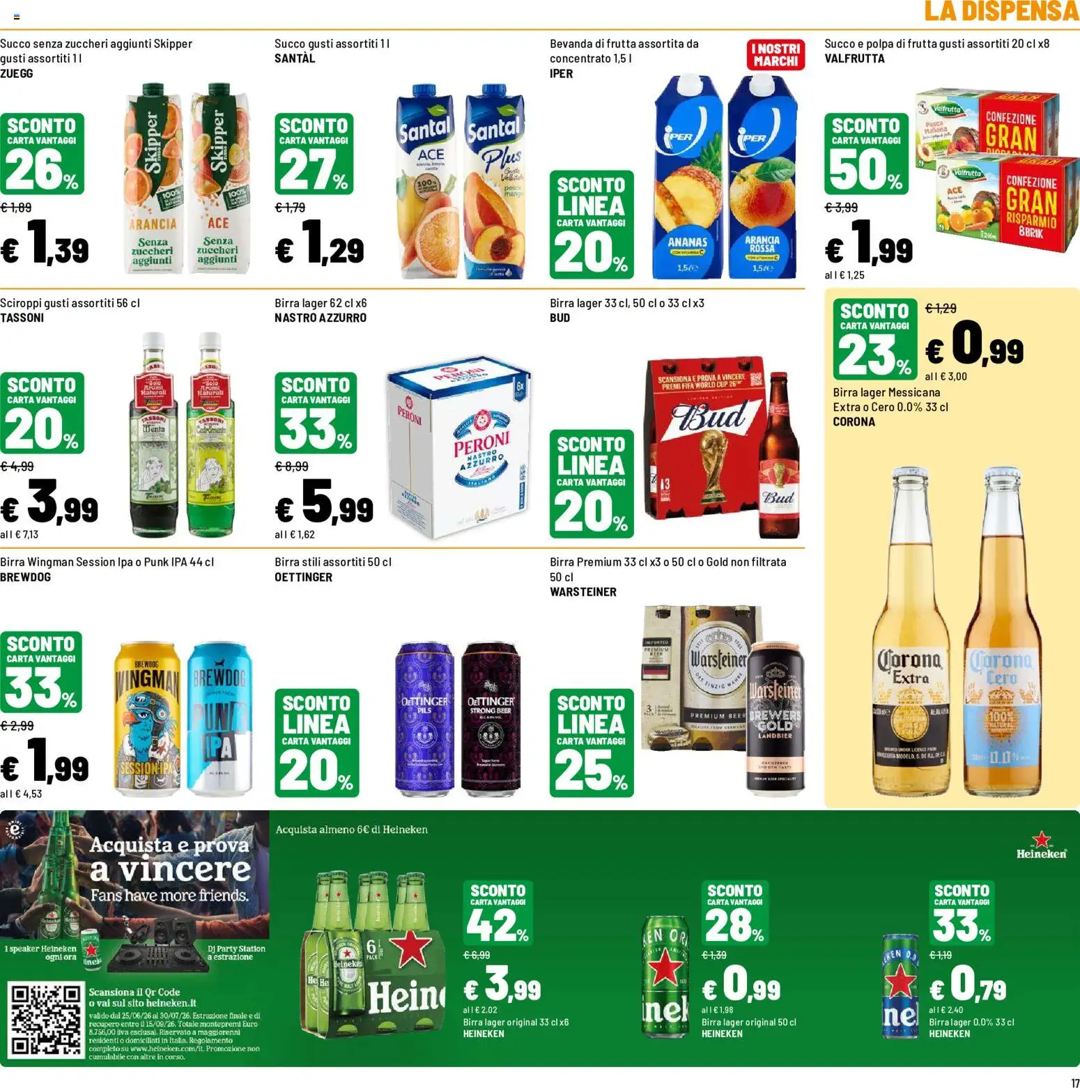 Volantino Iper del 09/07/2026 | Pagina: 17 | Prodotti: Succo, Pesca, Ananas, Speaker