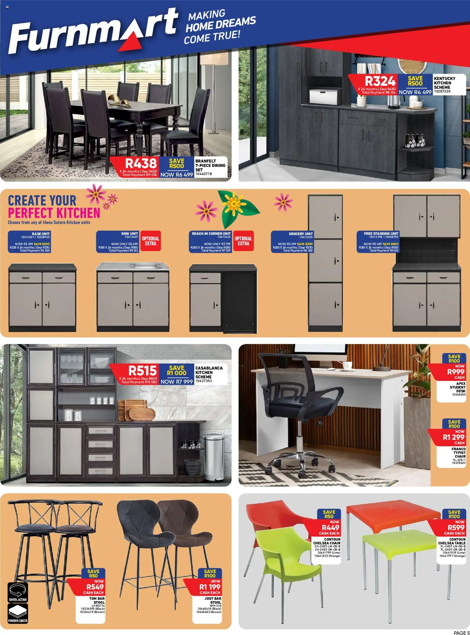 New Furnmart catalogue – valid from 14/09/2026 | Page: 5 | Products: Desk, Chair, Powder, Lime