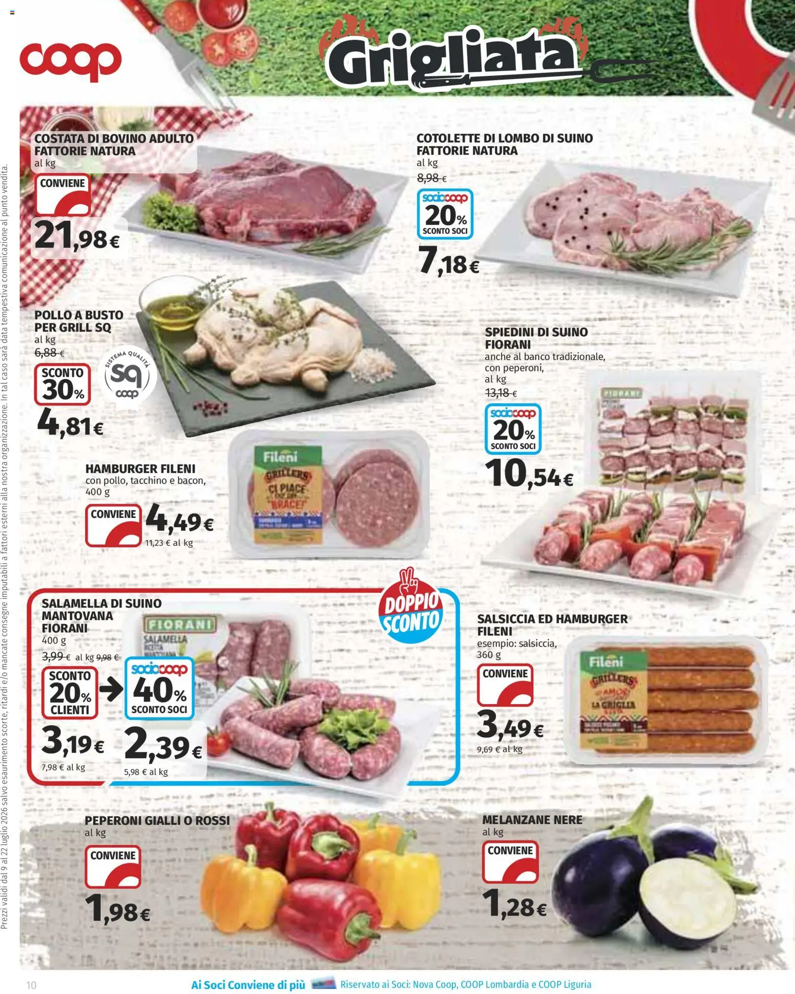 Volantino COOP del 09/07/2026 | Pagina: 10 | Prodotti: Salamella, Suino, Salsiccia, Data