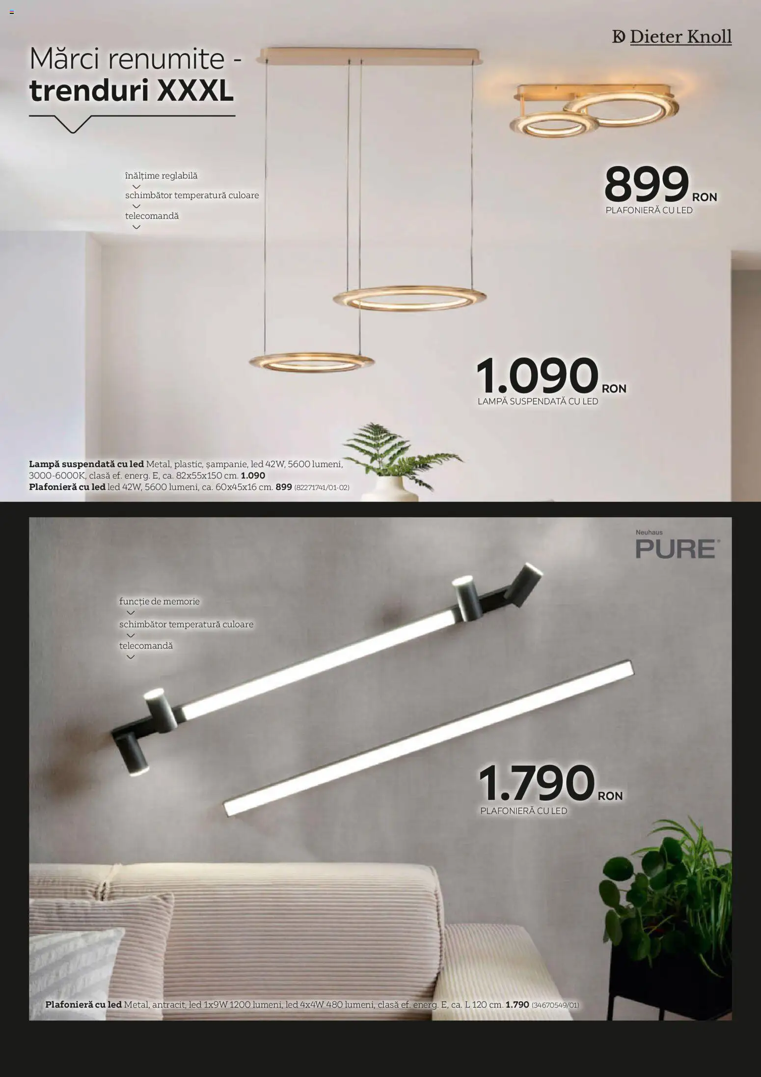 Noul catalog XXXLutz – valabil de la 14.05.2026 | Pagină: 38 | Produse: Memorie, Plafonieră, Babak, Lampă