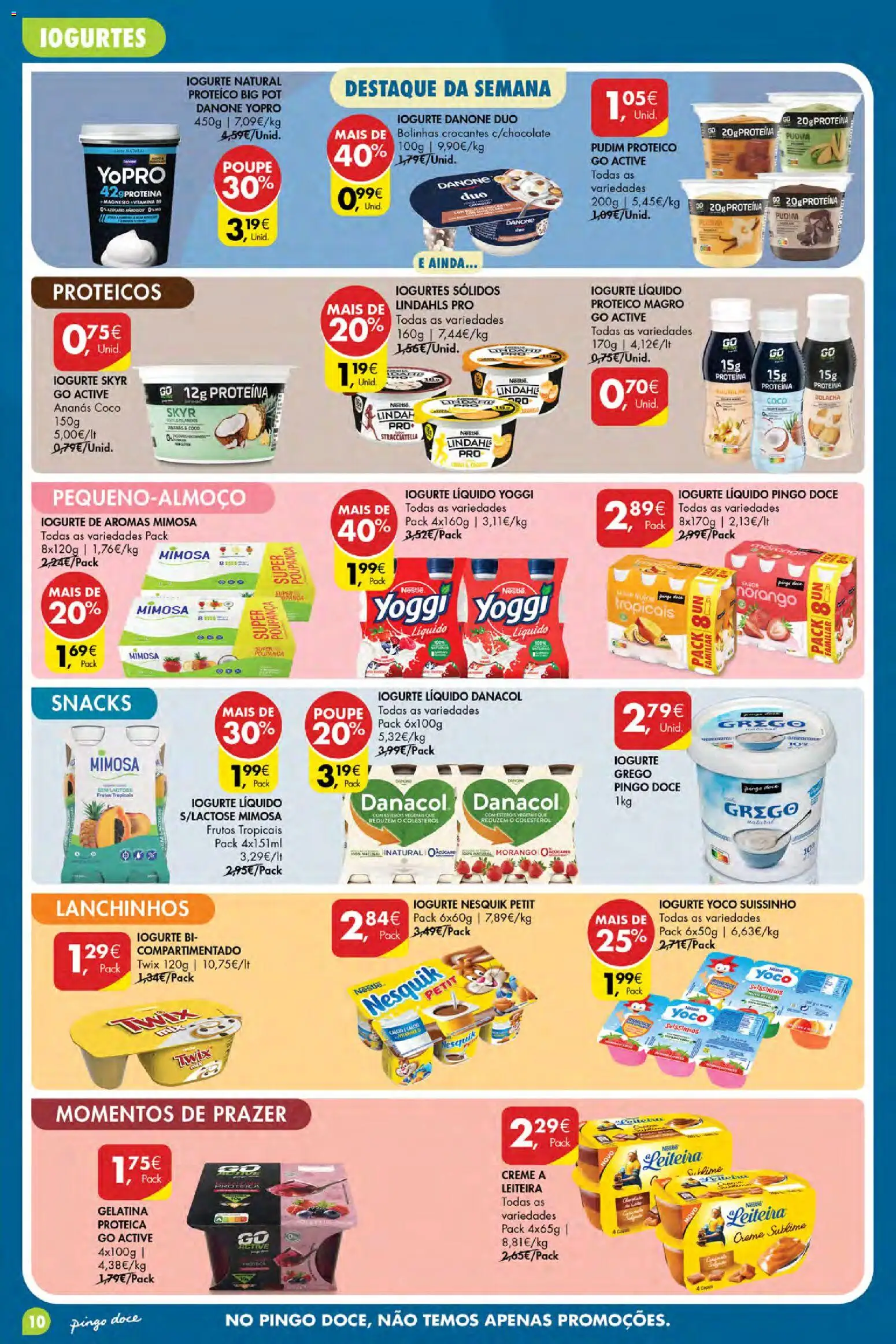 Pingo Doce Poupe Esta Semana Açores │ válido de 06/08/2026 | Página: 10 | Produtos: Iogurtes, Pudim proteico, Creme, Proteina