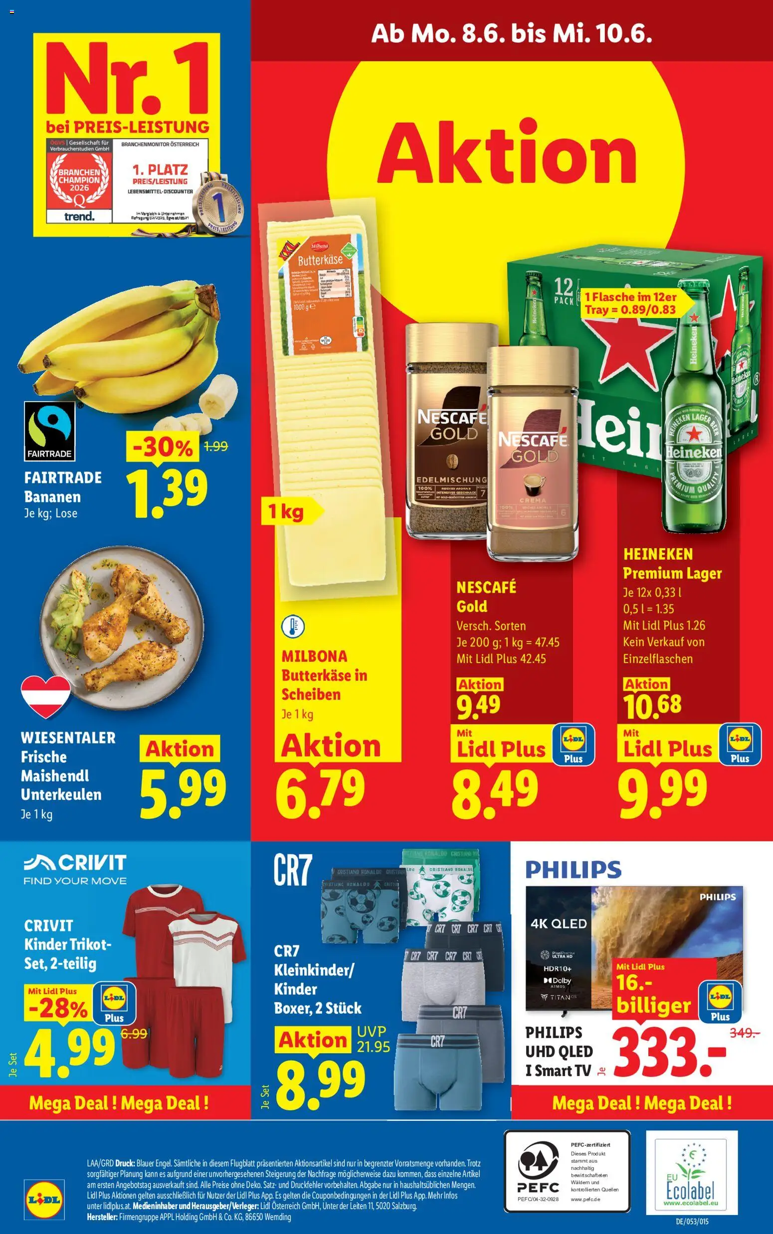 Lidl Flugblatt - Altenmarkt im Pongau, St. Johann im Pongau, Zell am See gültig ab 03.06.2026 | Seite: 34 | Produkte: TV, Bananen