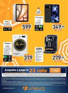 Anteprima del volantino Unieuro volantino valido a partire dal 26/06/2026 | Pagina: 29 | Prodotti: Acqua, Lavatrice, TV, Fotocamera