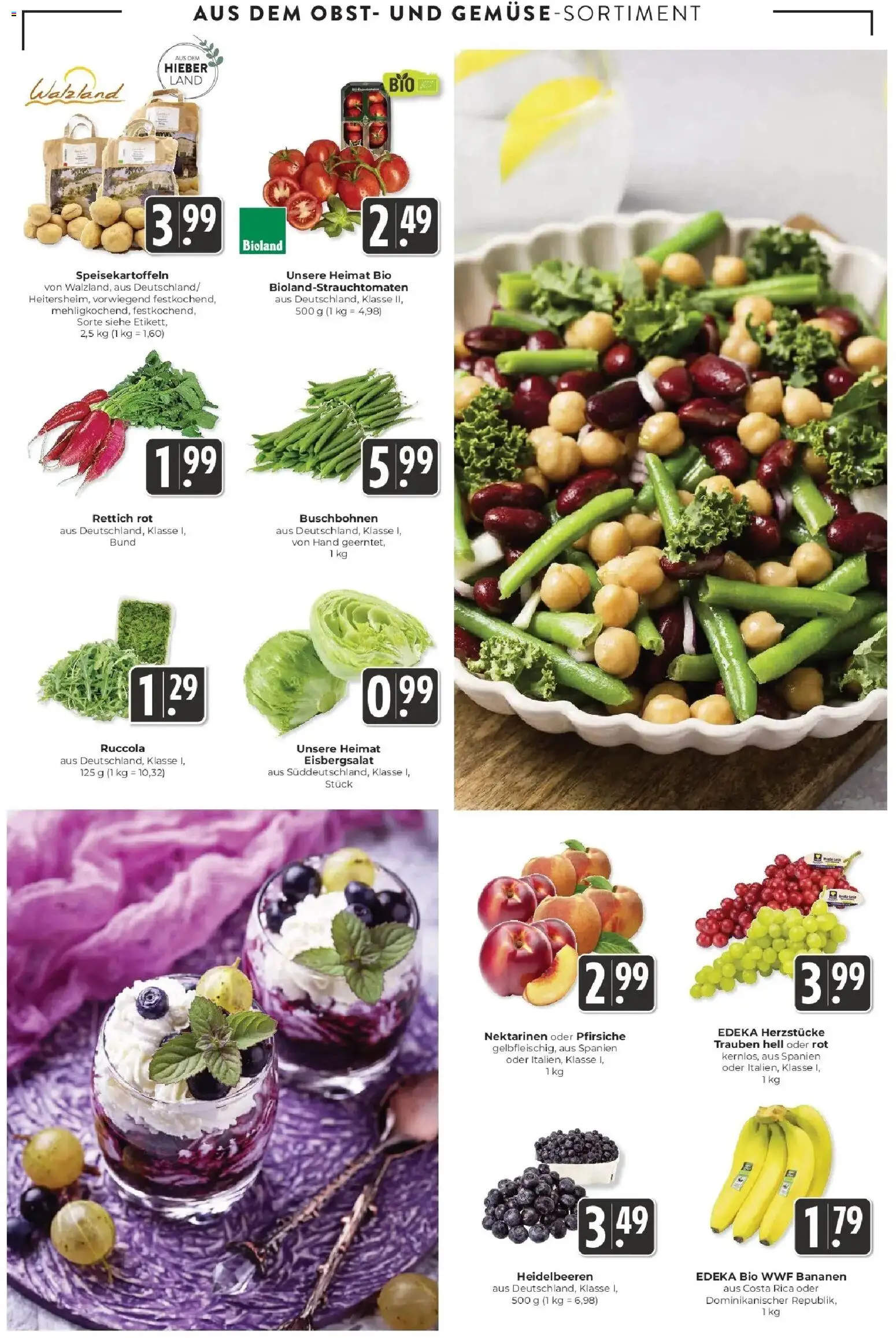 Edeka Prospekt Schliengen (ab 10.08.2026) » Angebote Online | Seite: 7 | Produkte: Trauben, Bananen, Eisbergsalat, Heidelbeeren