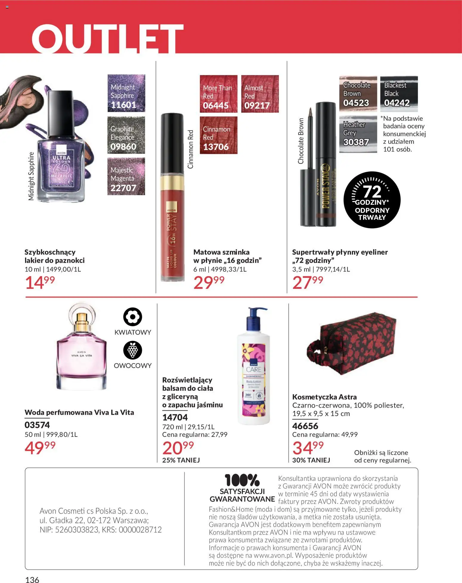 Avon Katalog 6 2026 od 01.06.2026 | Strona: 136 | Produkty: Szminka, Lakier do paznokci, Lotion, Woda