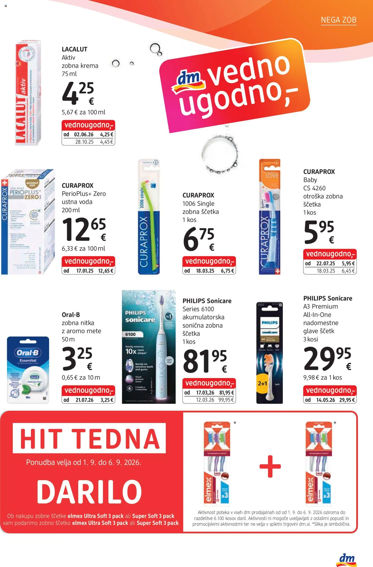 Novi DM Drogerie Markt katalog ponudbe – veljaven od 01.09.2026 | Stran: 19 | Izdelki: Kos, Krema, Zobna scetka, Voda