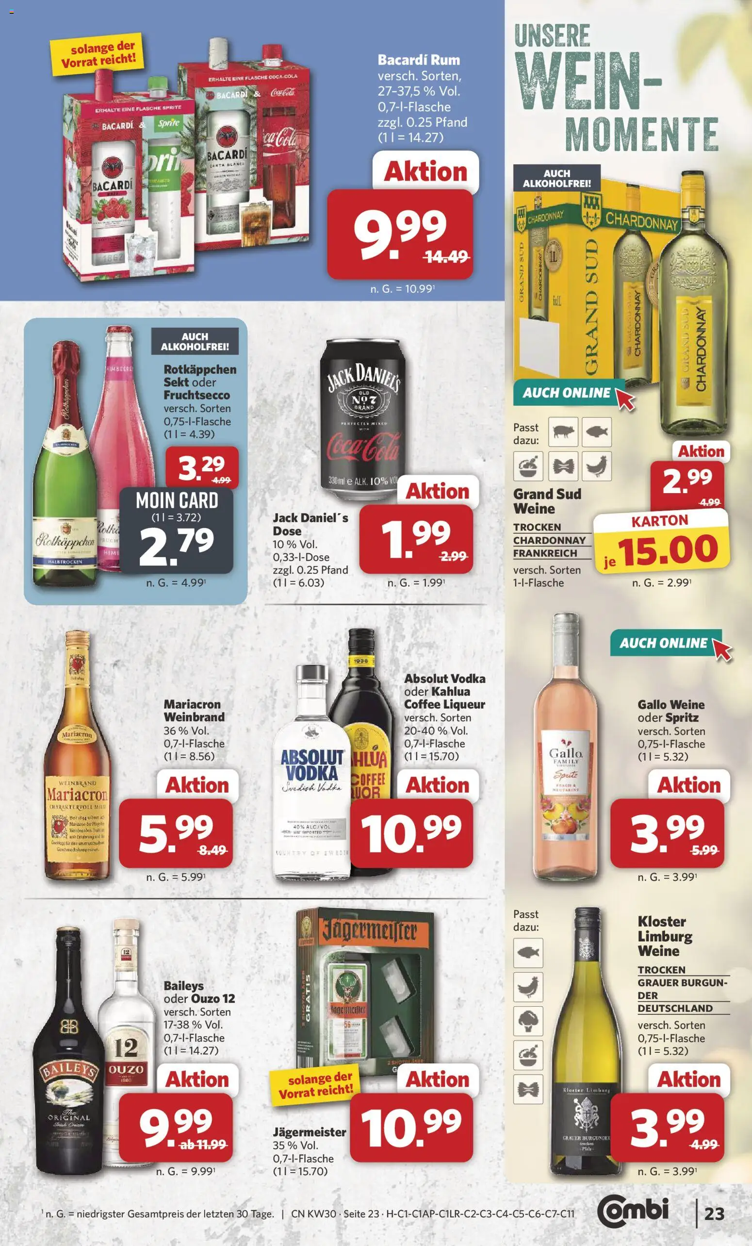 Combi Prospekt – gültig ab 20.07.2026 | Seite: 27 | Produkte: Sekt, Grand sud, Rotkäppchen, Vodka