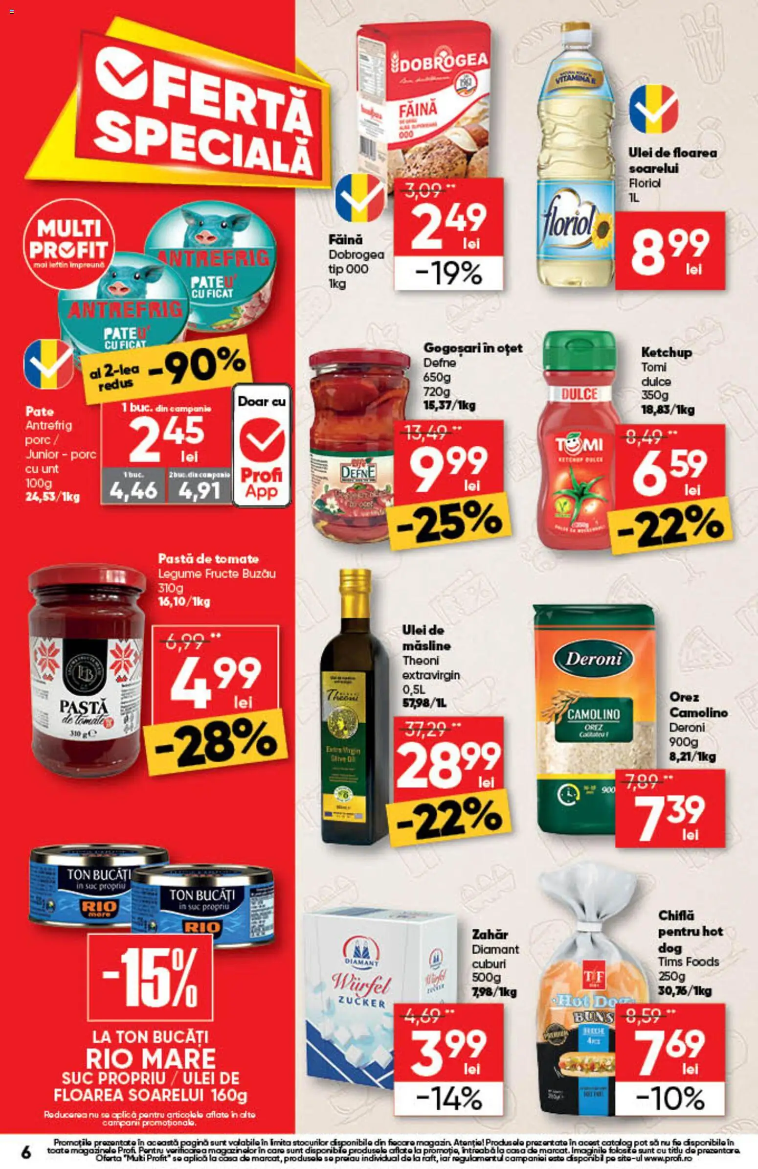 Noul catalog Profi – valabil de la 13.08.2026 | Pagină: 6 | Produse: Ulei de masline, Făină, Tip, Legume