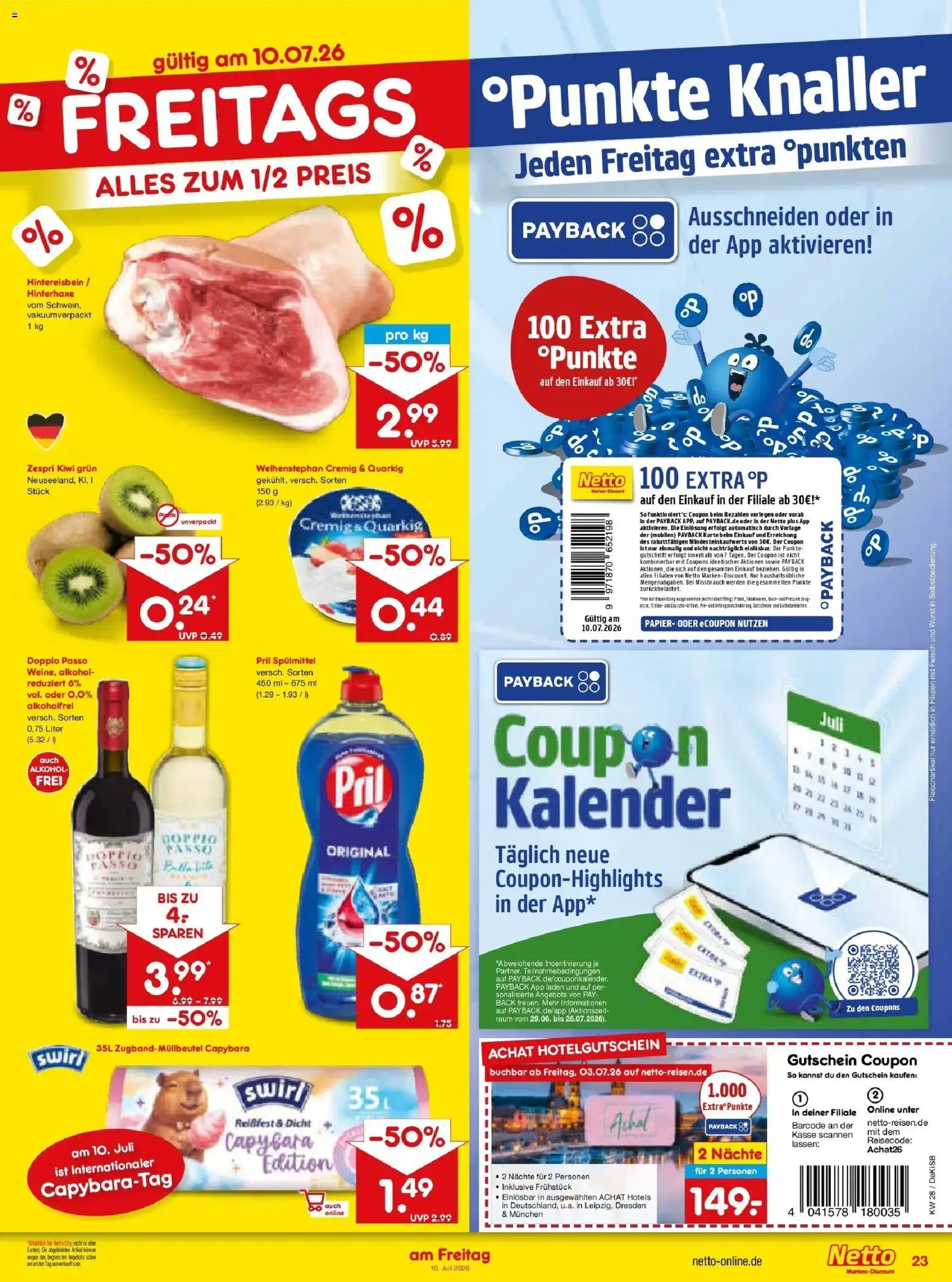 Netto Marken-Discount - Netto: Wochenangebote – gültig ab 05.07.2026 | Seite: 39 | Produkte: Wurst, Doppio Passo, Kiwi, Fleisch
