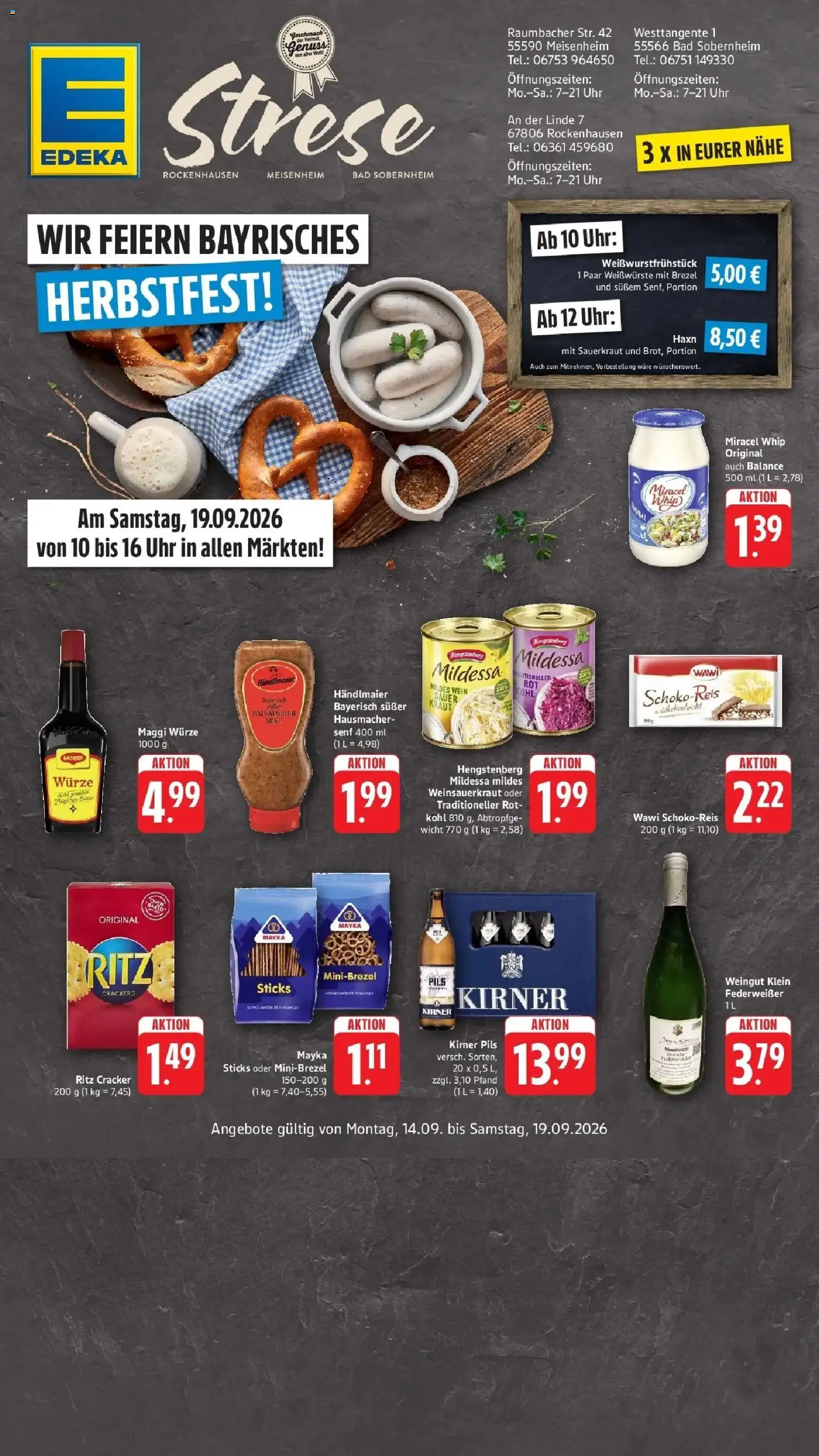 Edeka Prospekt Bad Sobernheim (ab 14.09.2026) » Angebote Online | Seite: 1 | Produkte: Bad, Pils, Kraut, Wein