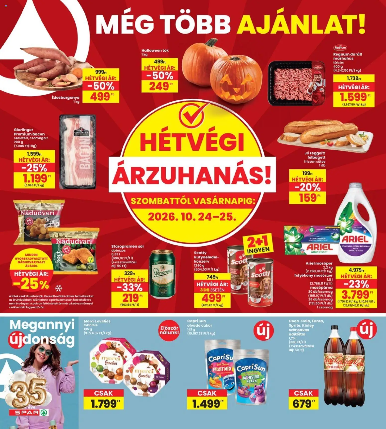 Interspar akciós ujság - amely érvényes a következő dátumtól: 2026.10.22. | Oldal: 20 | Termékek: Tök, Staropramen, Folyékony mosószer, Mosópor