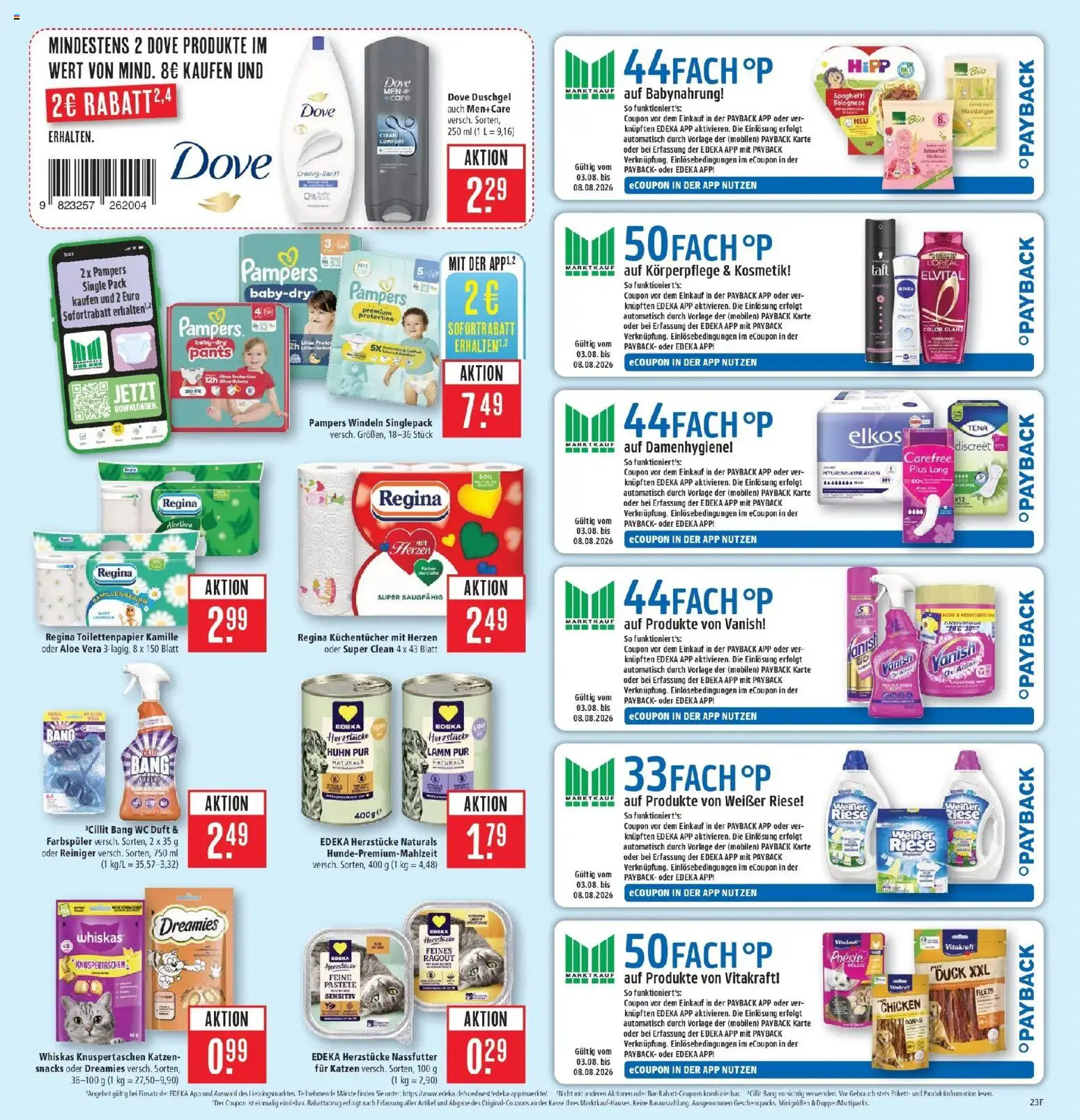 Marktkauf Prospekt Friedrichshafen (ab 03.08.2026) » Angebote online | Seite: 27 | Produkte: Spaghetti, Pampers, Babynahrung, Whiskas