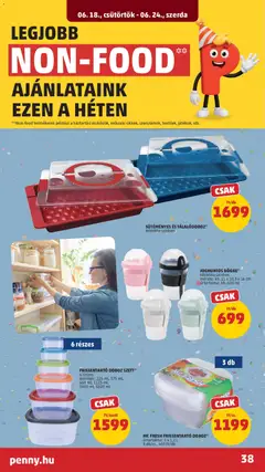 FRISSENTARTÓ DOBOZ SZETT*, 6 részes, méretek: 225 ml, 375 ml,, 650 ml, 1125 ml,, 1900 ml, 3200 ml - amely érvényes a következő dátumtól: 2026.06.18. | Oldal: 40 | Termékek: Doboz, Frissentartó doboz