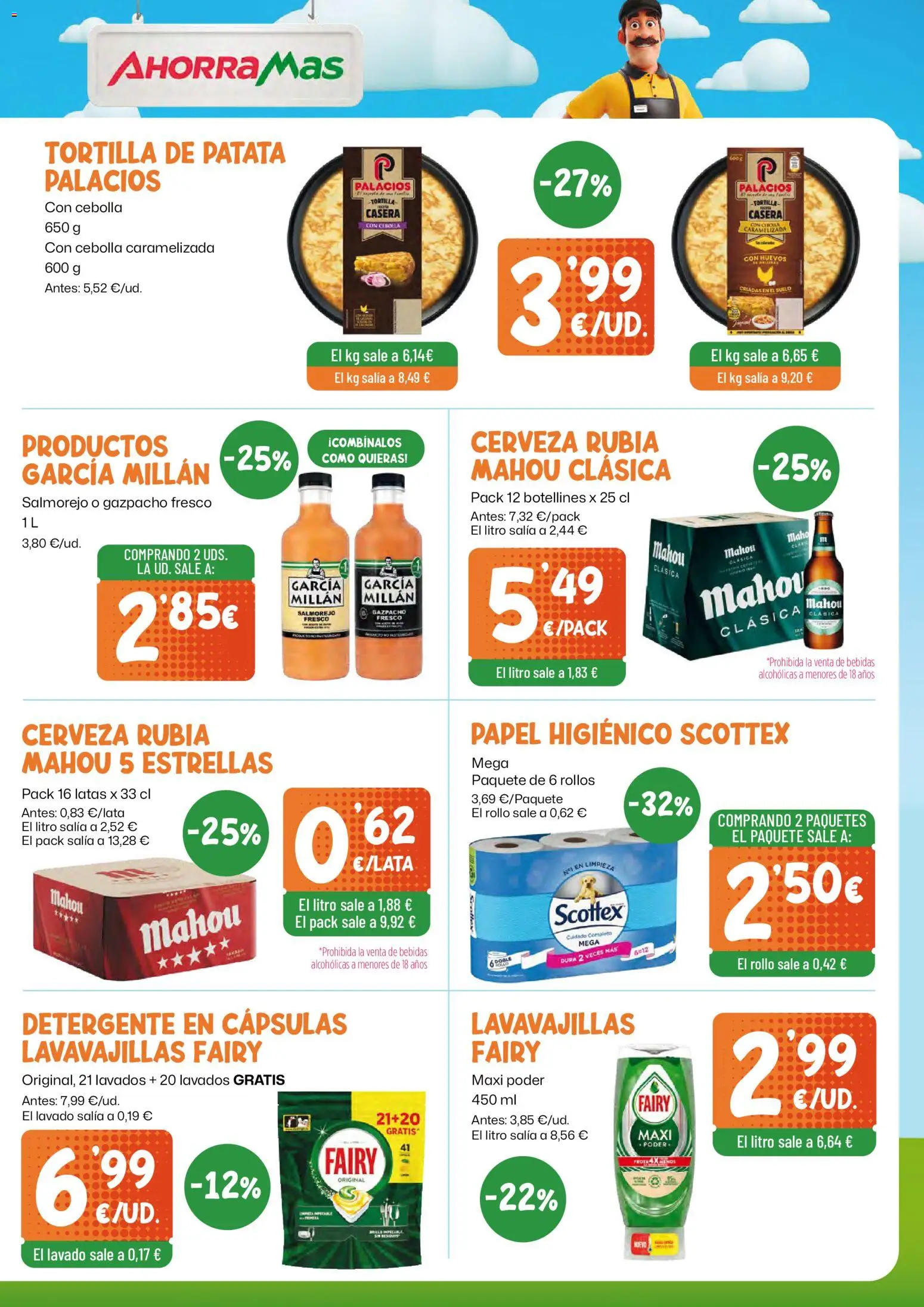 AhorraMas folleto │ válido desde el 28.05.2026 | Página: 7 | Productos: Cerveza, Παγωμένο τσάι, Gazpacho, Lavavajillas