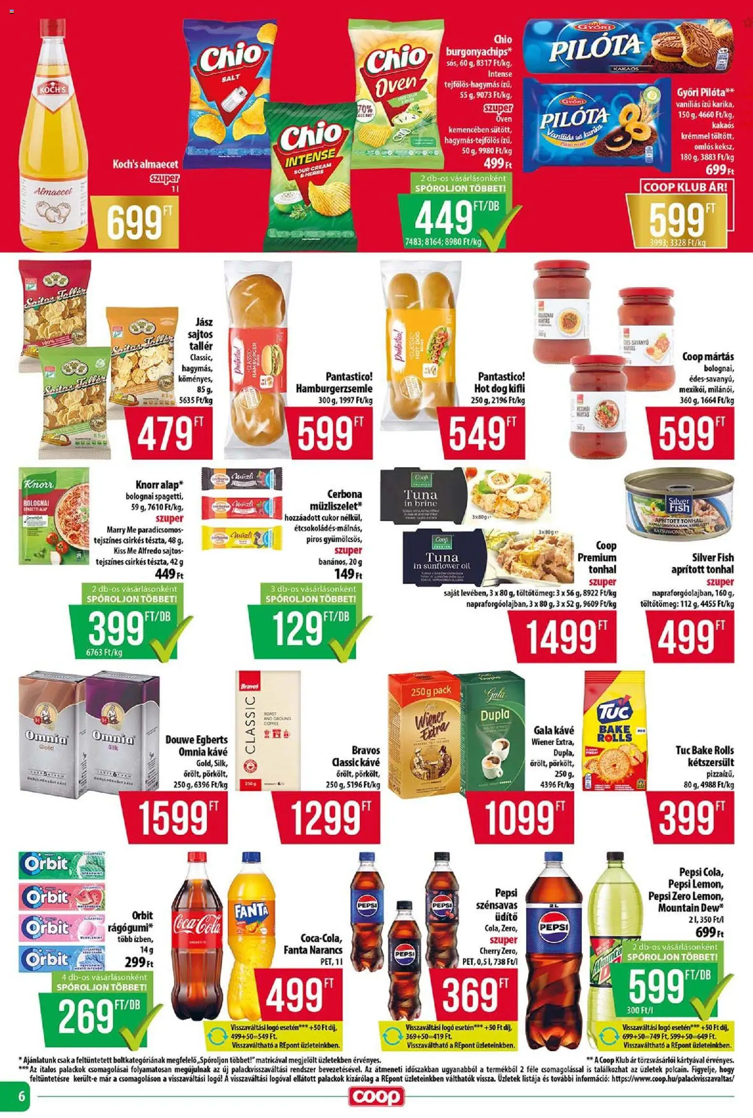 COOP akciós ujság - amely érvényes a következő dátumtól: 2026.07.23. | Oldal: 6 | Termékek: Sajtos tallér, Hamburger, Kifli, Kétszersült