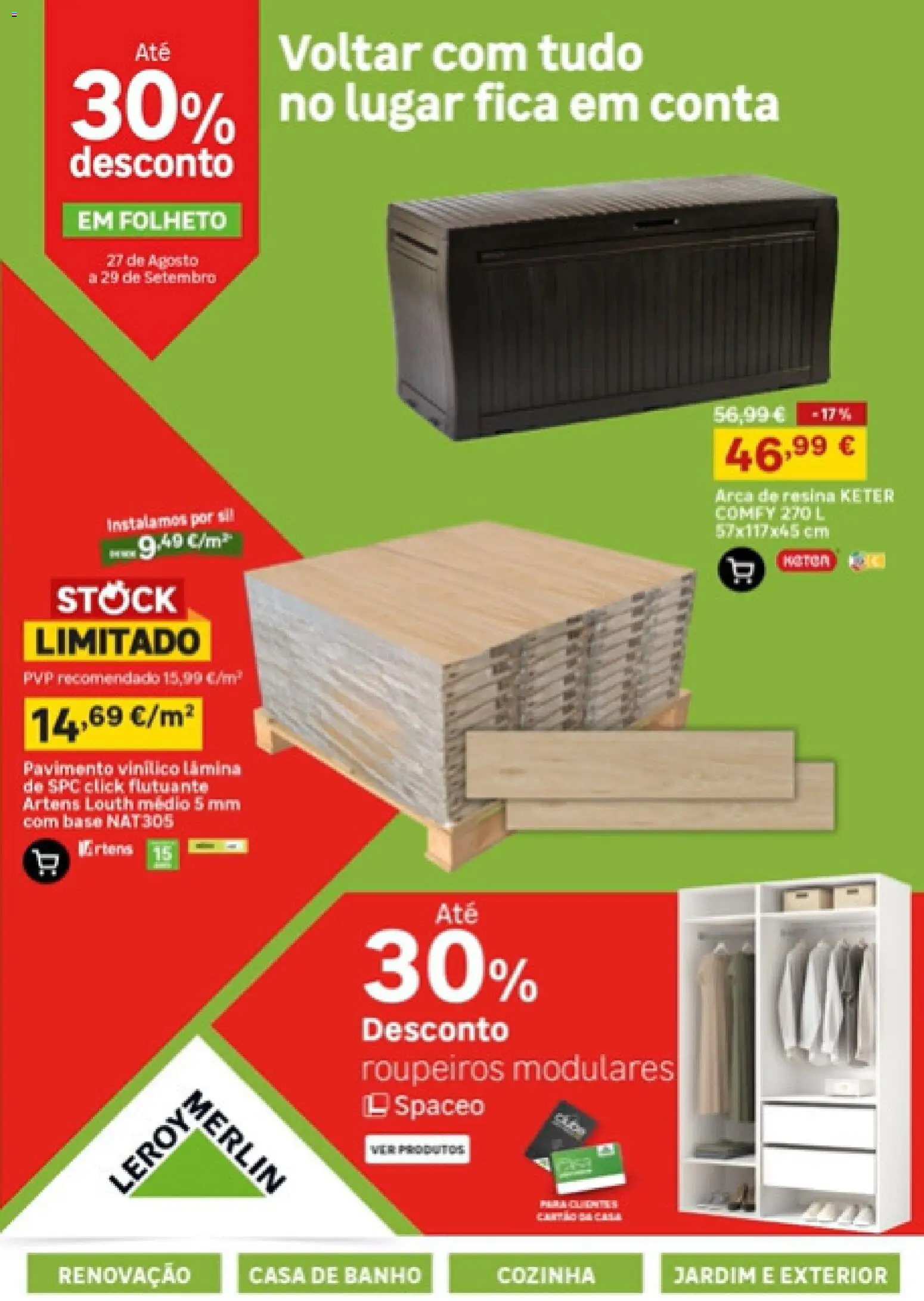 Leroy Merlin Catálogo │ válido de 27/08/2026 | Página: 1 | Produtos: Roupeiros, Base, Casa de banho, Banho