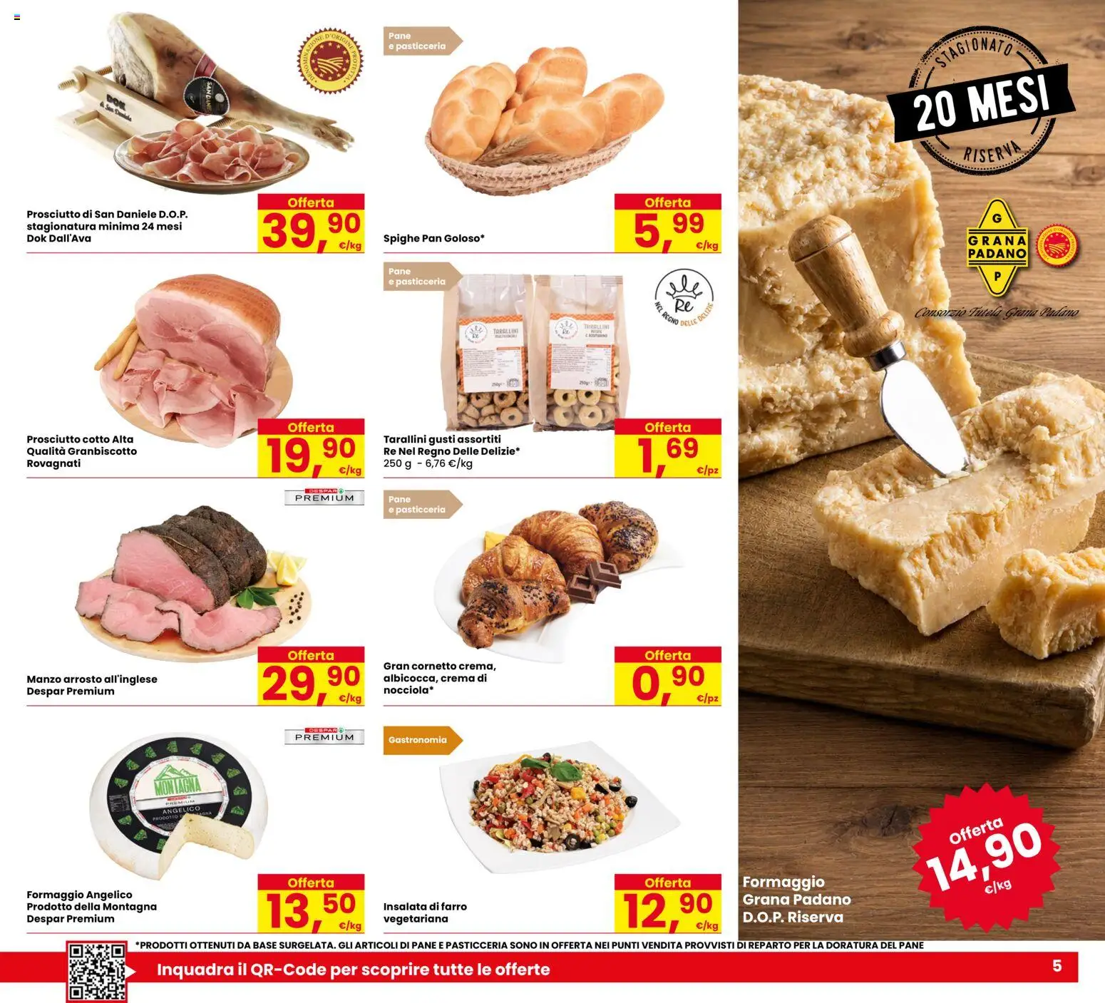 Volantino Despar del 23/07/2026 | Pagina: 5 | Prodotti: Arrosto, Manzo, Formaggio, Farro